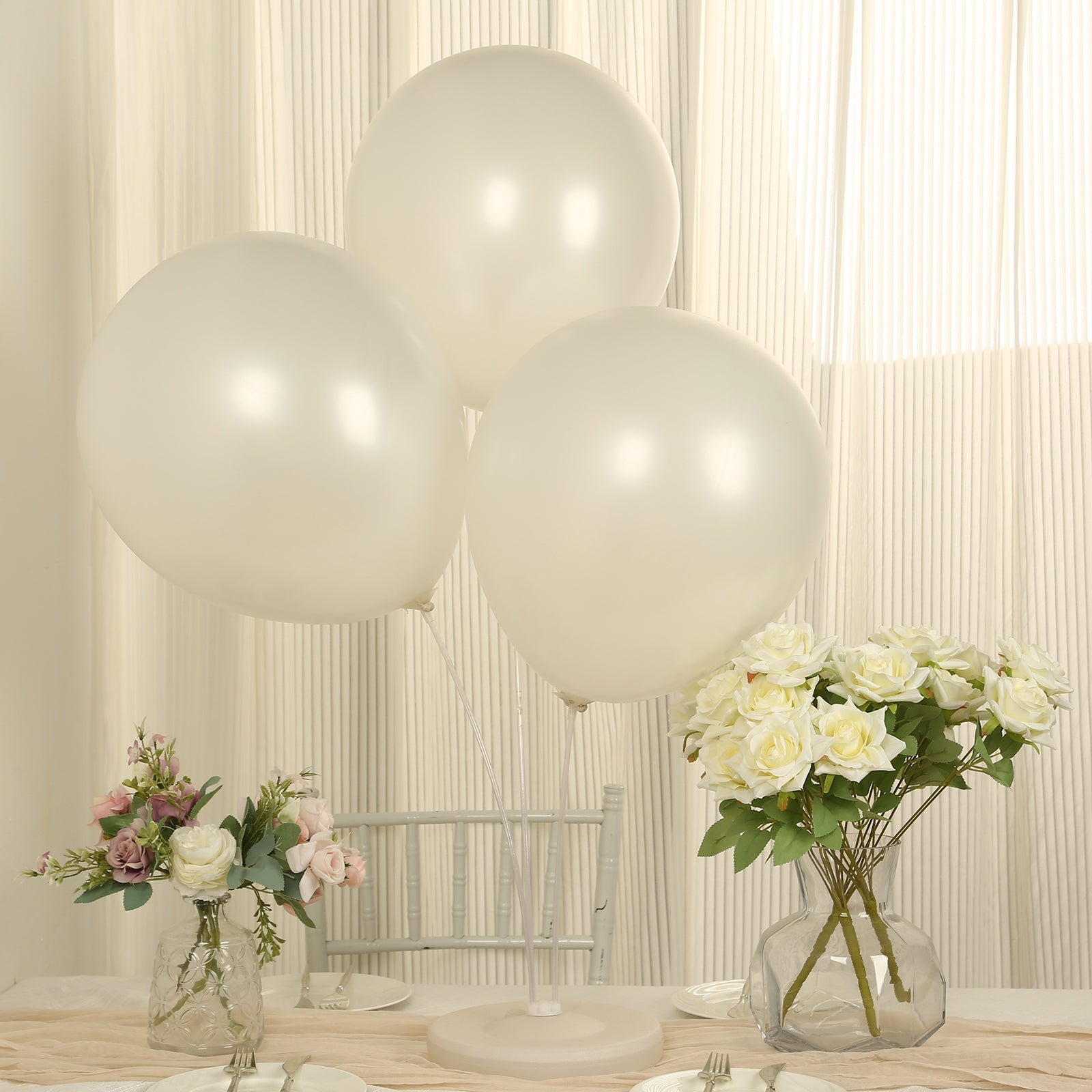 10 Pack White Biodegradable Balloons, 18" Thickened Extra Strong Eco-friendly Latex Helium Party Balloons