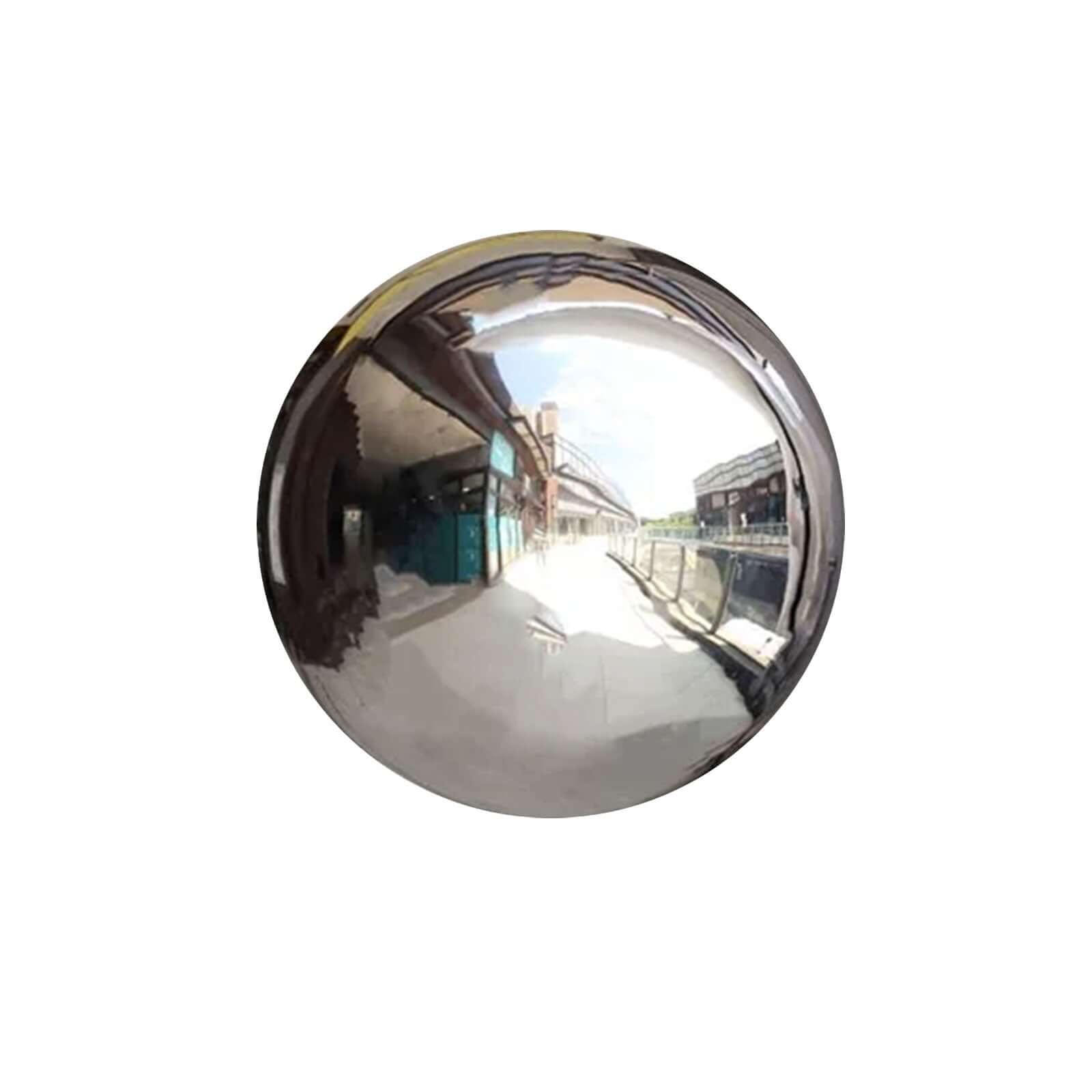 Gazing Globe Mirror Ball Reflective Hollow Stainless Steel Silver Sphere - Decorative Garden Display Piece 16"
