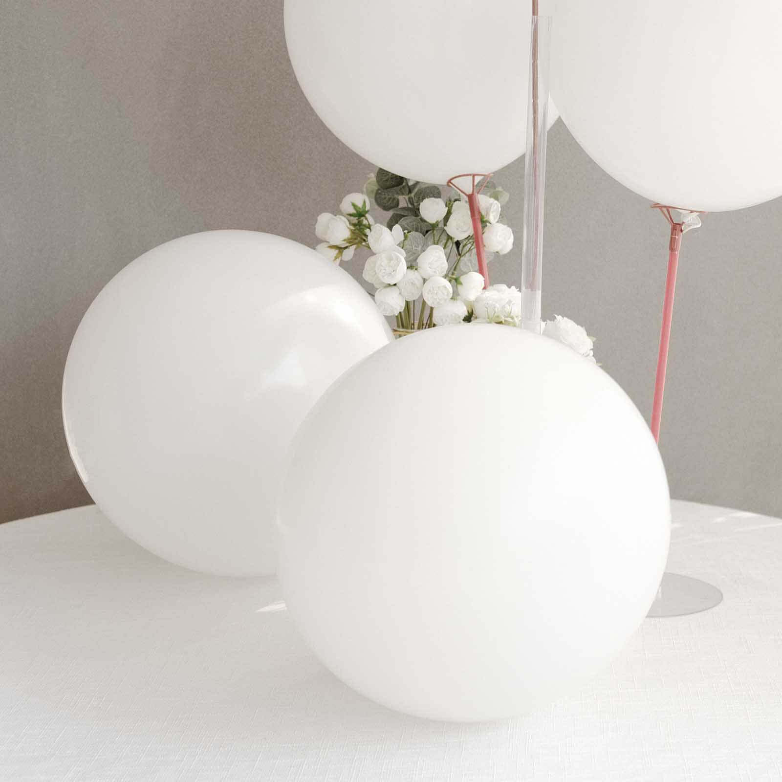 10 Pack 18" Matte Pastel White Helium or Air Latex Party Balloons
