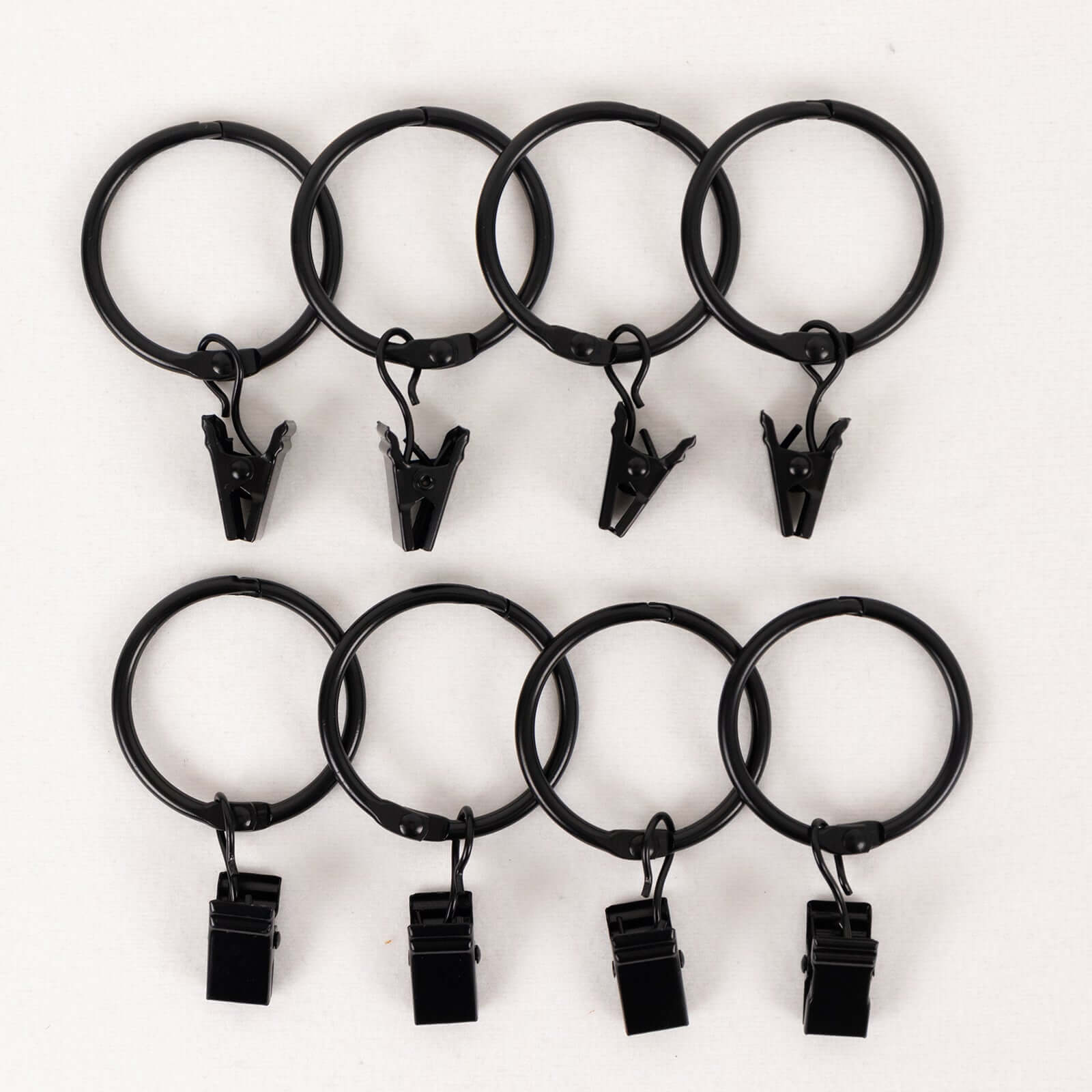 50 Pack Black Metal Openable Curtain Clip Rings, Heavy Duty Rustproof Drapery Backdrop Clip Hangers - 1.5"