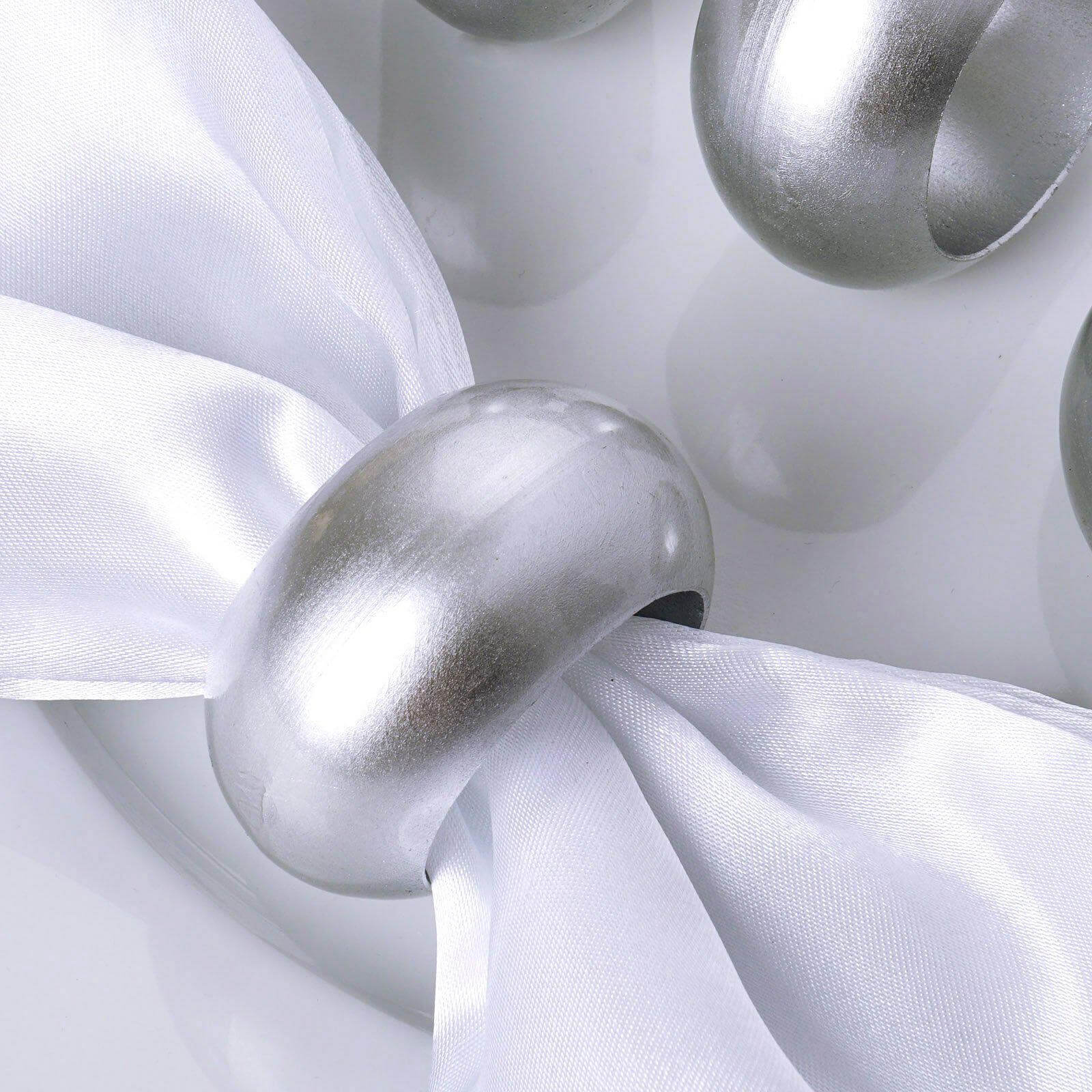 4 Pack Shiny Metallic Silver Acrylic Napkin Rings