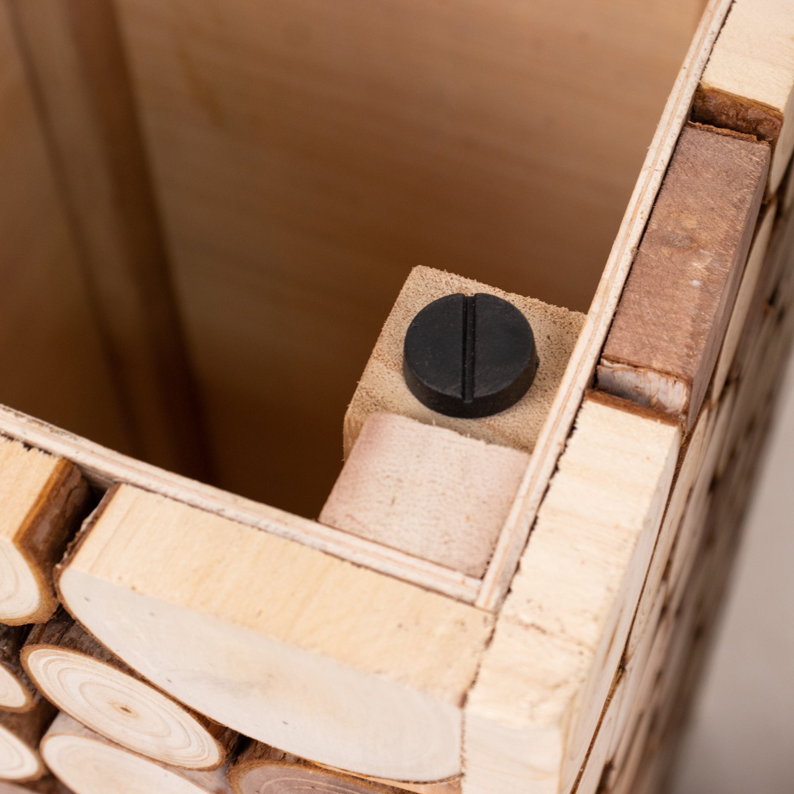 36" Natural Wooden Slices Pillar Prop Pedestal Stand, Rustic Farmhouse Wood Riser Rectangular Plant Stand