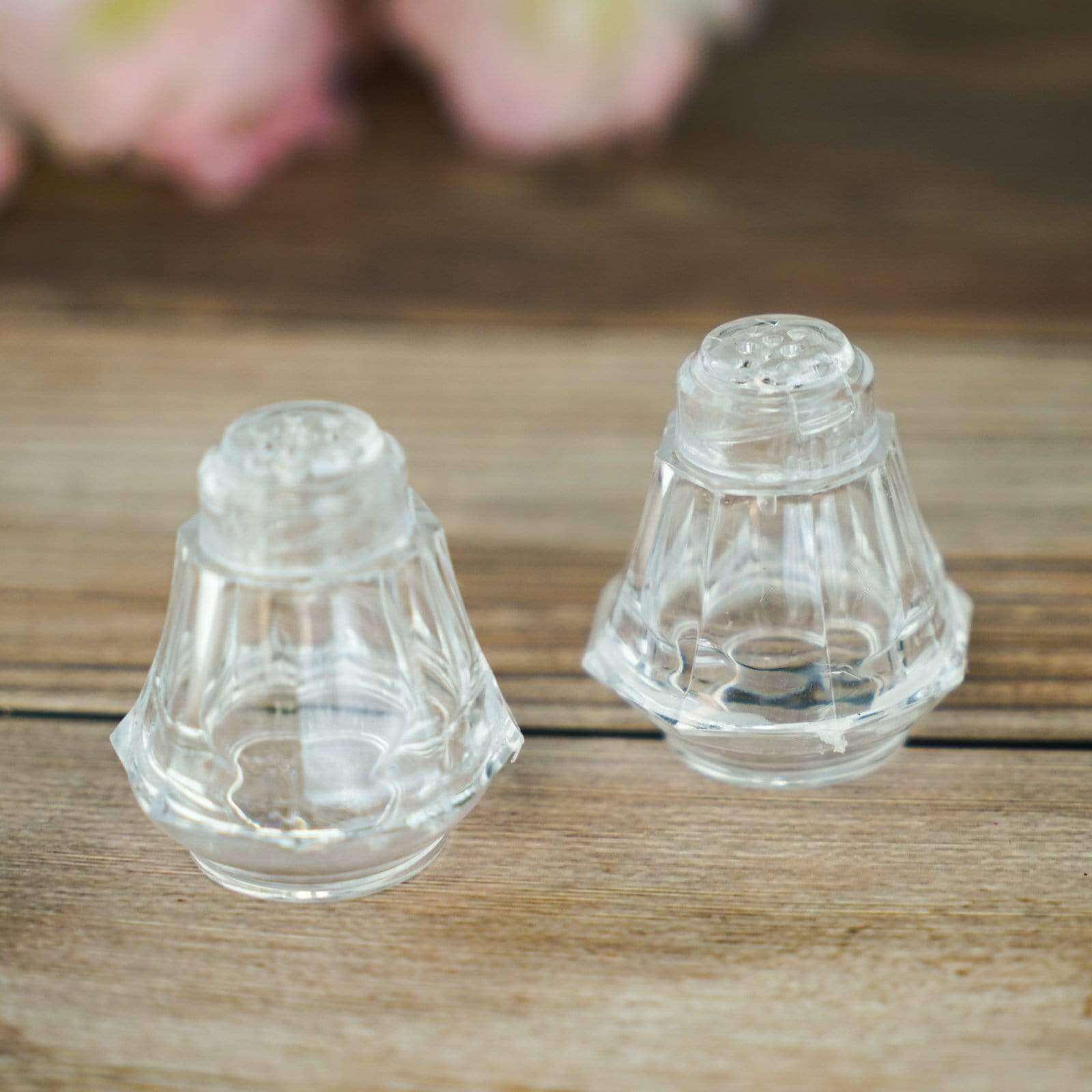 12 Pack 2.5" Clear Plastic Salt and Pepper Shakers Party Favor Gifts