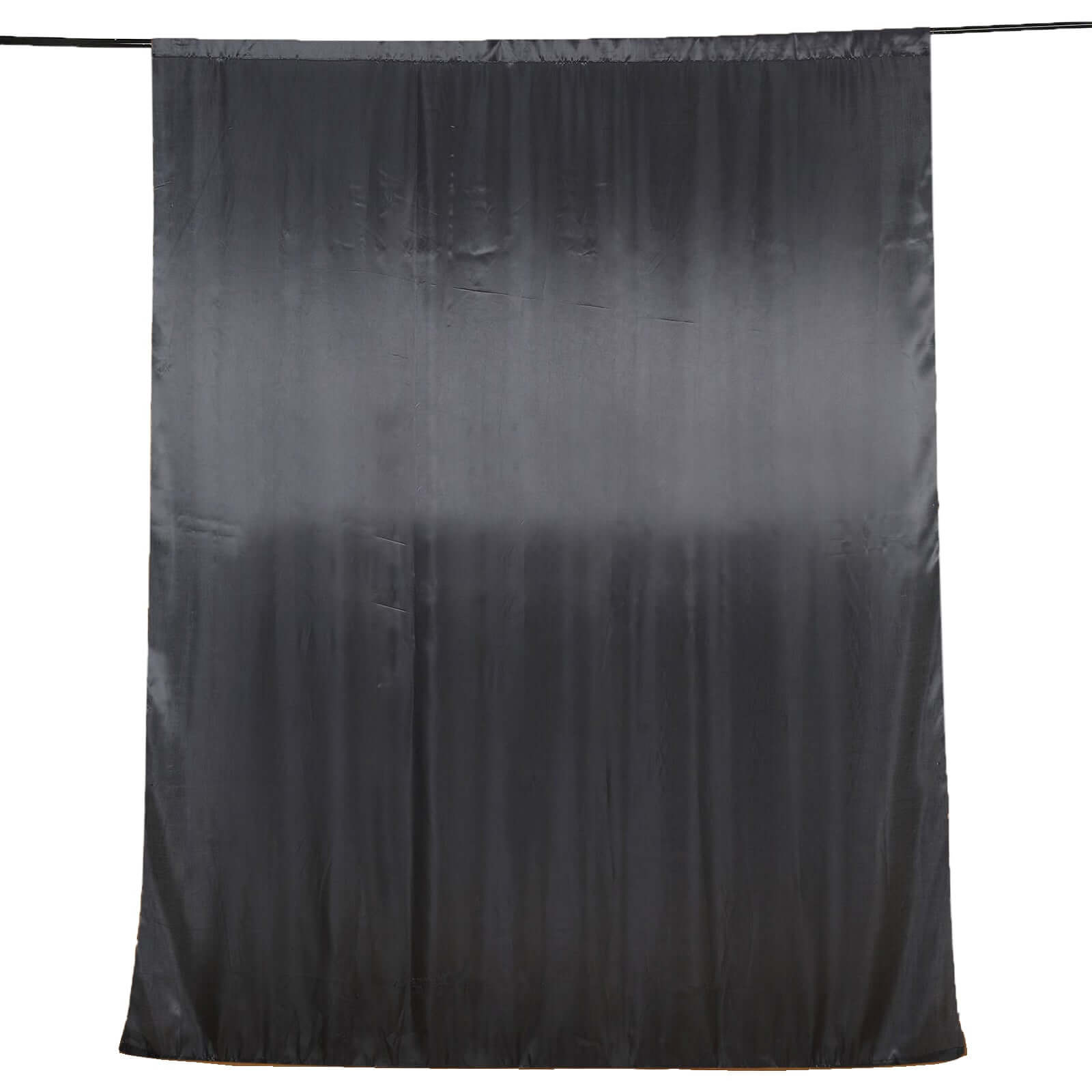8ftx10ft Black Satin Event Curtain Drapes, Backdrop Event Panel