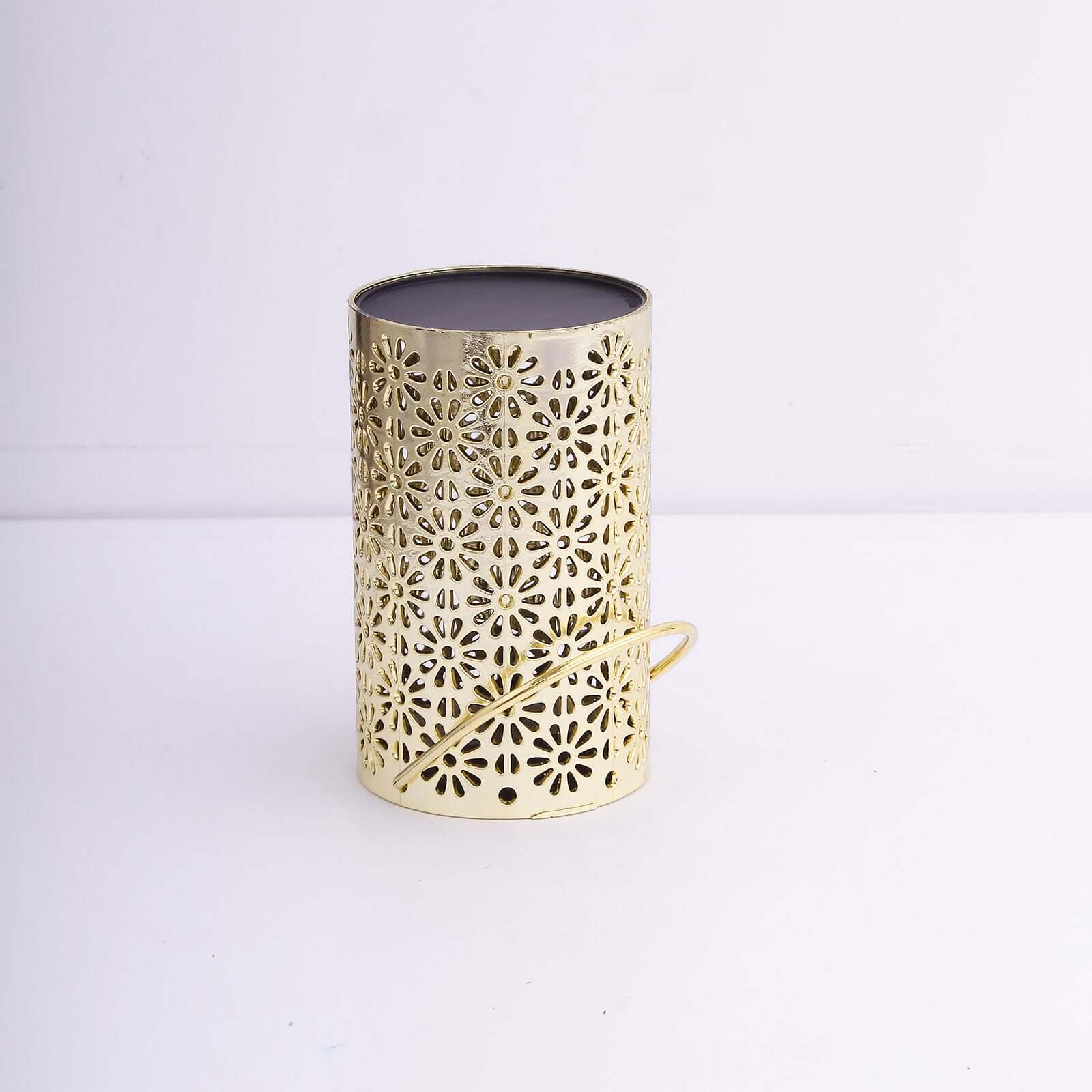 3-Pack LED Decorative Hanging Lanterns Flower Design Gold - Battery Operated Lights 3"x5"