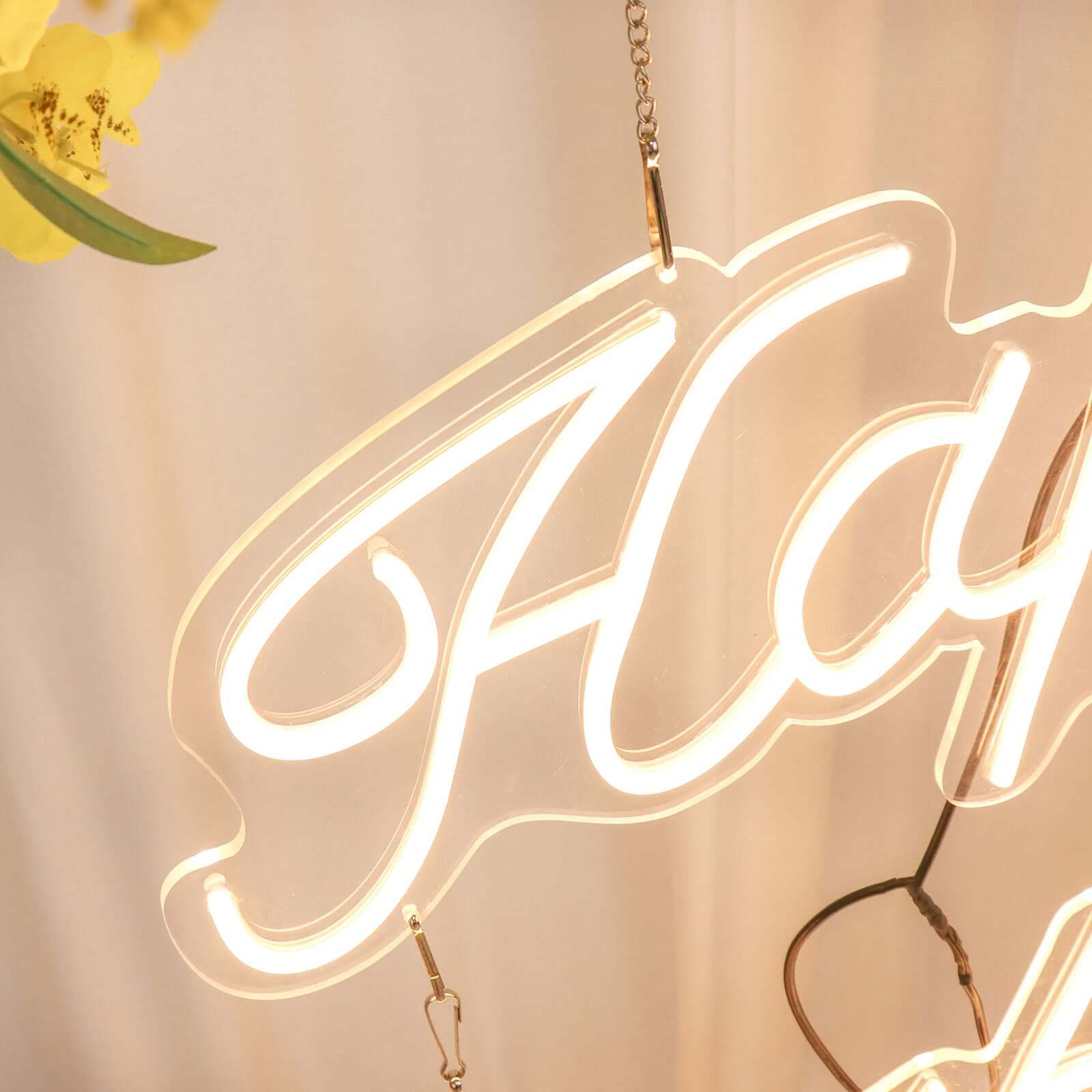 32" Happy Birthday Neon Light Sign, LED Reusable Wall Décor Lights With 5ft Hanging Chain