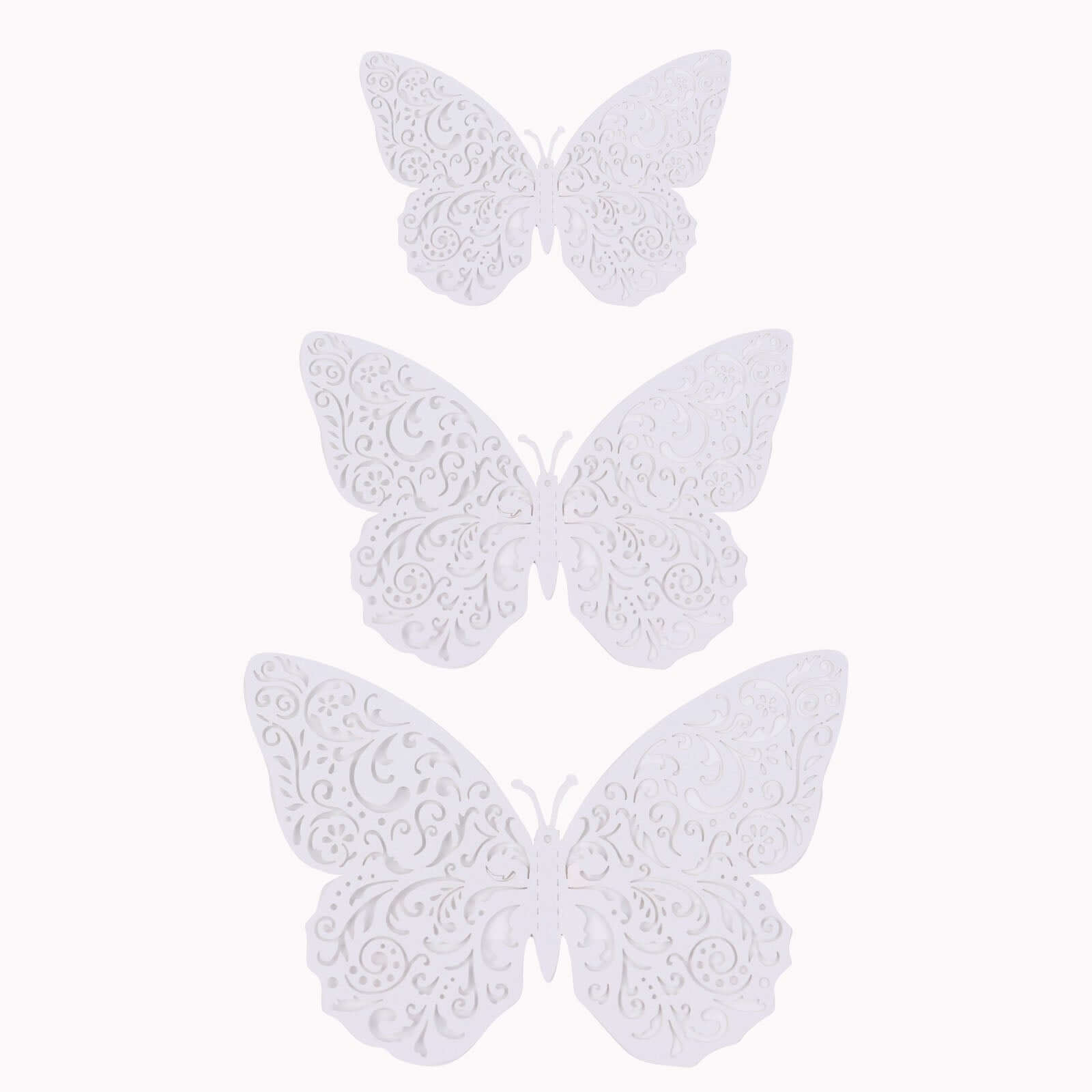 12-Pack 3D Butterfly Wall Decals, DIY Removable Mural Stickers White Cake Decorations Eye-Catching Design
