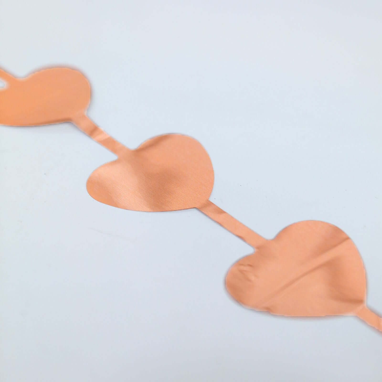 Rose Gold Heart Chain Foil Fringe Curtain Party Backdrop, Metallic Rose Gold Tinsel Streamer Party Decor - Door Window Foil Curtain - 3ftx6.5ft