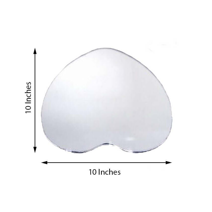 6-Pack Hanging Wall Decor Heart Glass Mirror Table Centerpiece - Reflective Decorative Display 10"