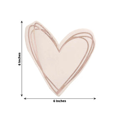 20-Pack Paper Cocktail Napkins with Heart Shape Rose Gold - Stylish Disposable Napkins for Events
