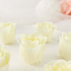 4 Pack 24 Pcs Ivory Scented Rose Soap Heart Shaped Party Favors With Gift Boxes And Ribbon