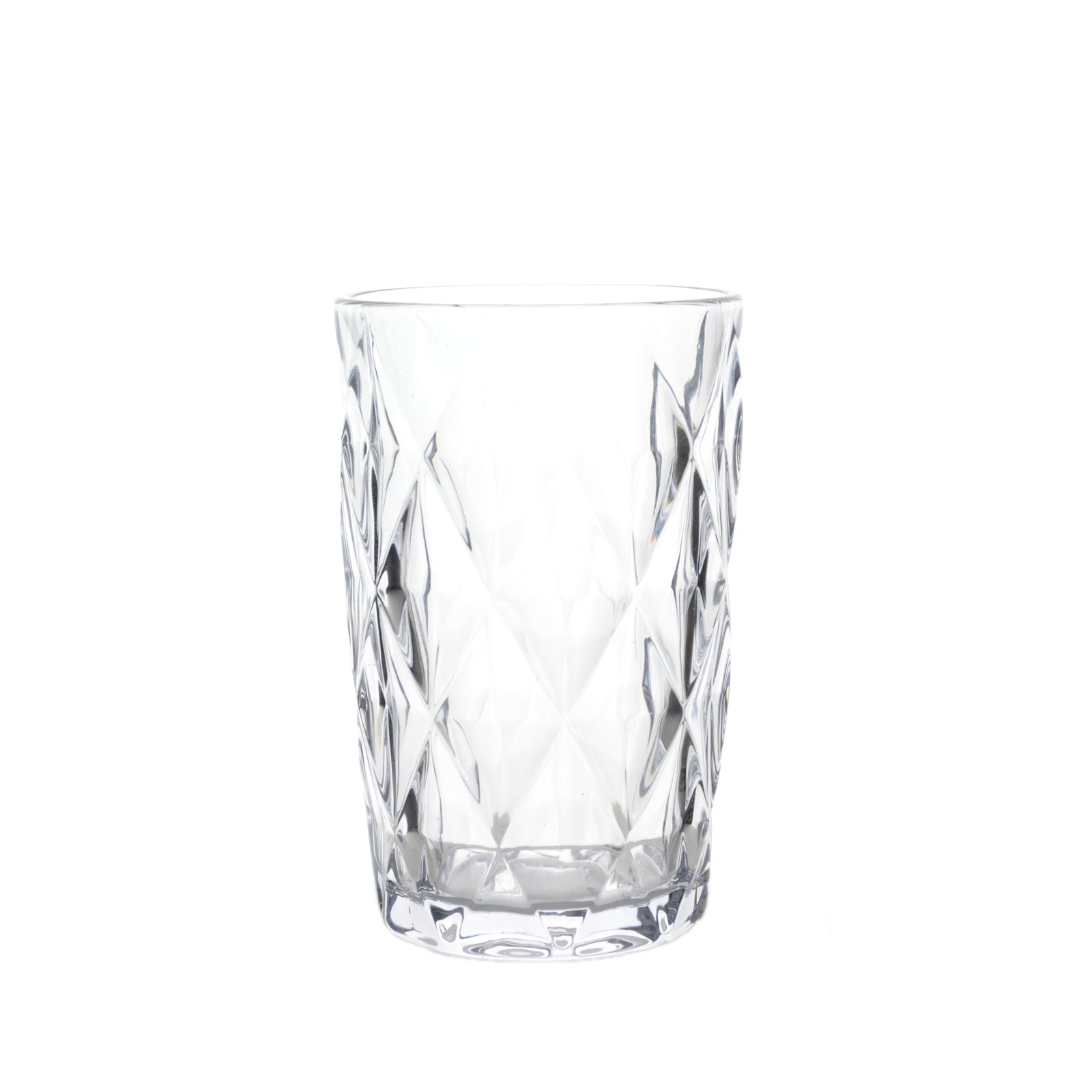 6-Pack Whiskey Glasses Clear Textured Crystal Cut Design with Heavy Base - Highball Tumblers for Parties & Events 12oz 5"