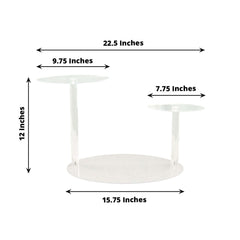 3-Tier Plastic Round Pedestal Cake Stand 23" Clear - Sleek Multi Layer Cupcake Display Riser for Dessert Buffets Tea Parties & Festive Gatherings