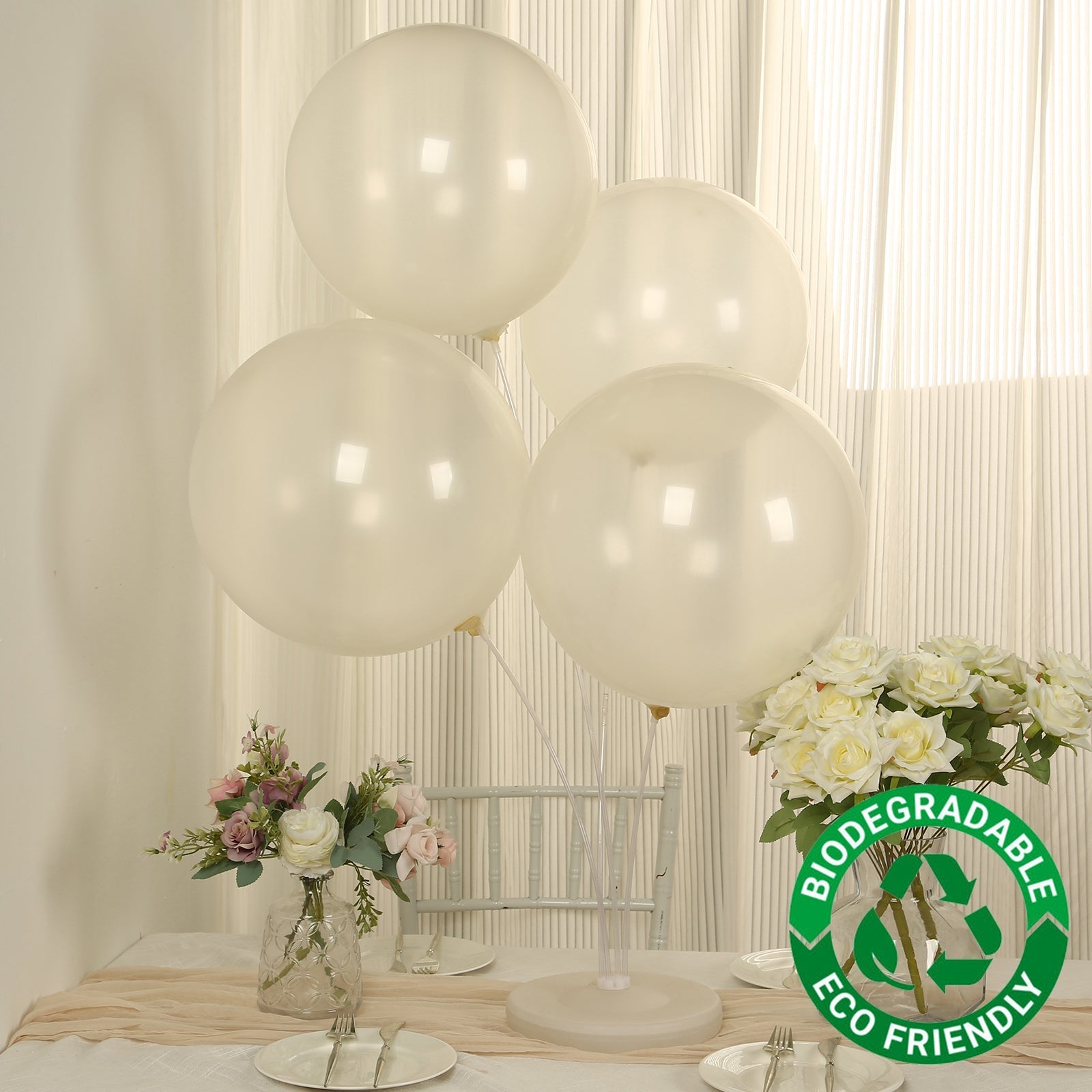 10 Pack Clear Biodegradable Balloons, 18" Thickened Extra Strong Eco-friendly Latex Helium Party Balloons
