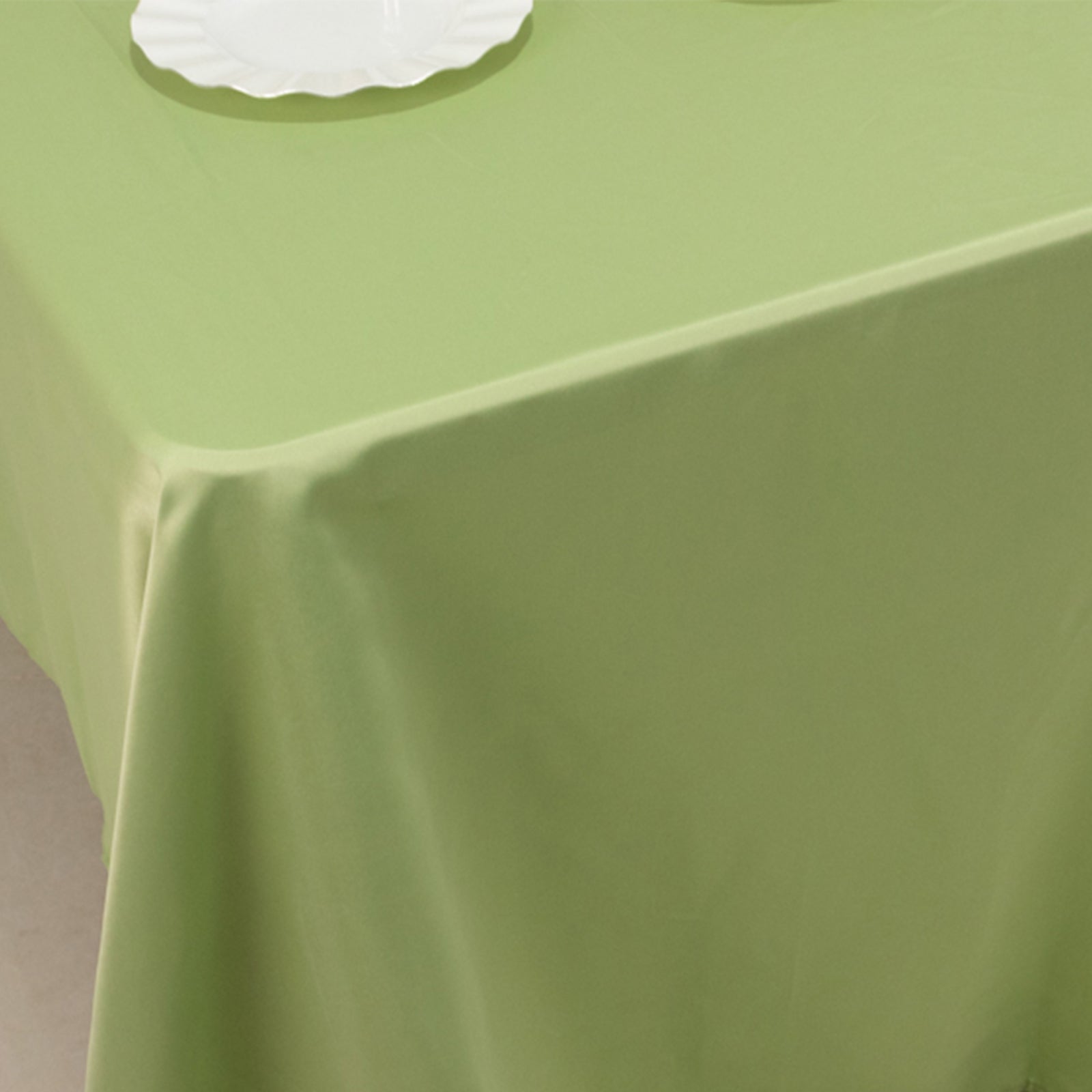 Lamour Satin 60"x126" Rectangle Tablecloth Sage Green - Soft & Silk-Like Table Cover