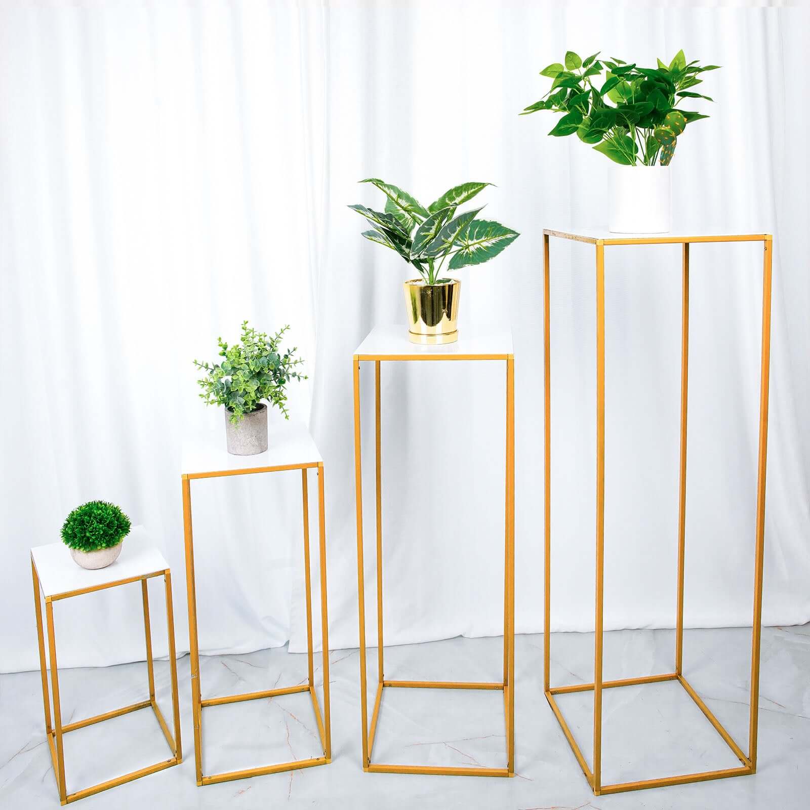 Set of 4 Acrylic Plexiglass Sheets Square Top Plates Assorted Sizes White - Protective Film Coating 3mm Thick