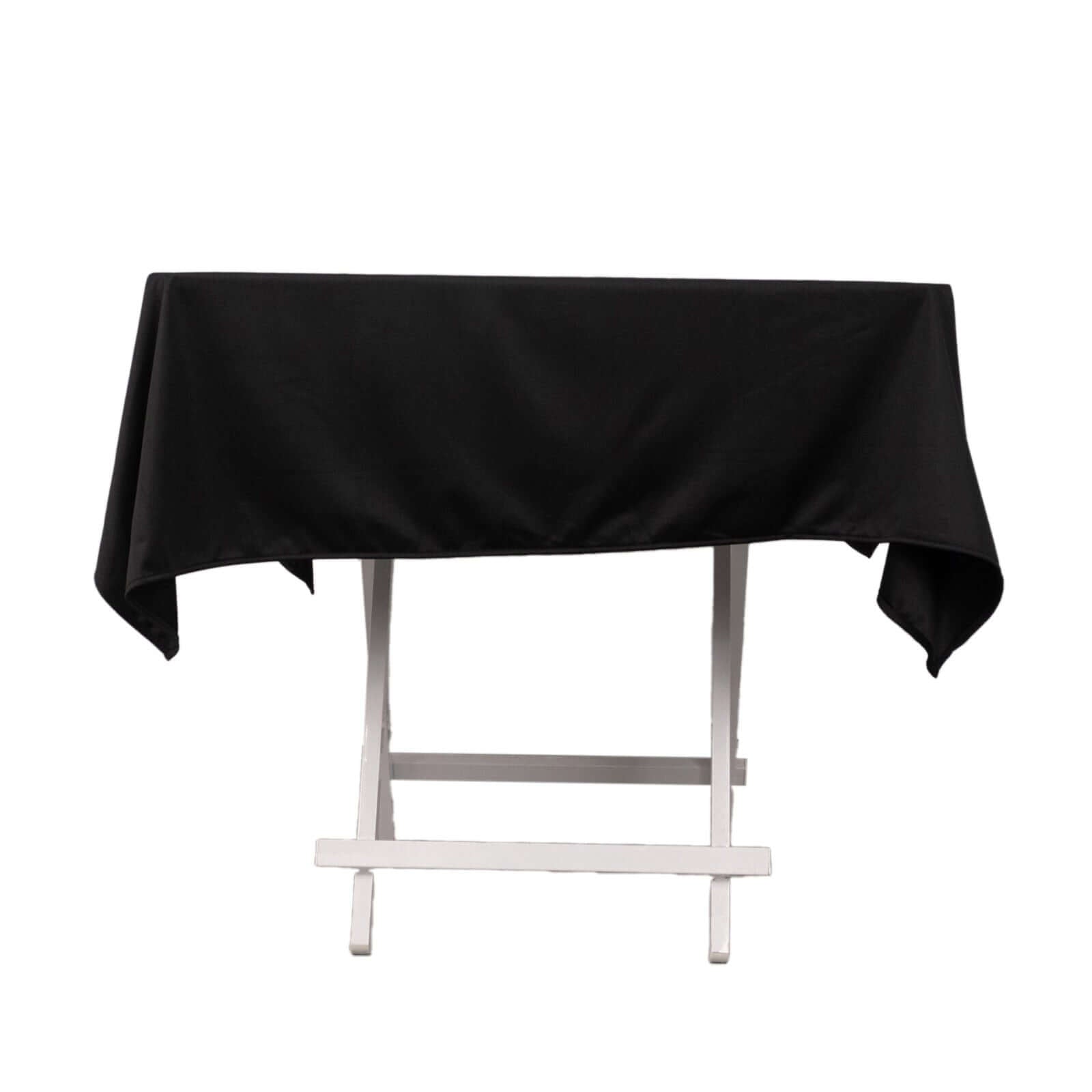 Scuba Square 54"x54" Tablecloth Black - Wrinkle Free & Stain Resistant Table Cover