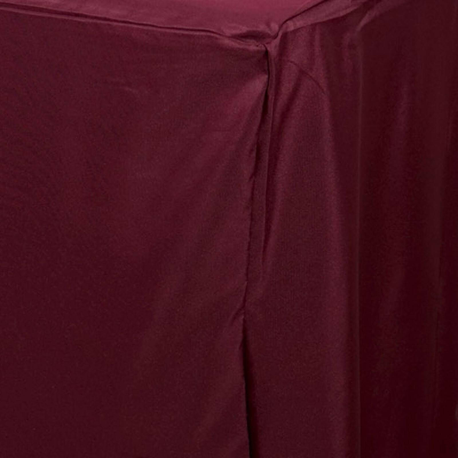 Fitted Polyester 72"x30" Rectangle Tablecloth Burgundy - Durable Table Cover
