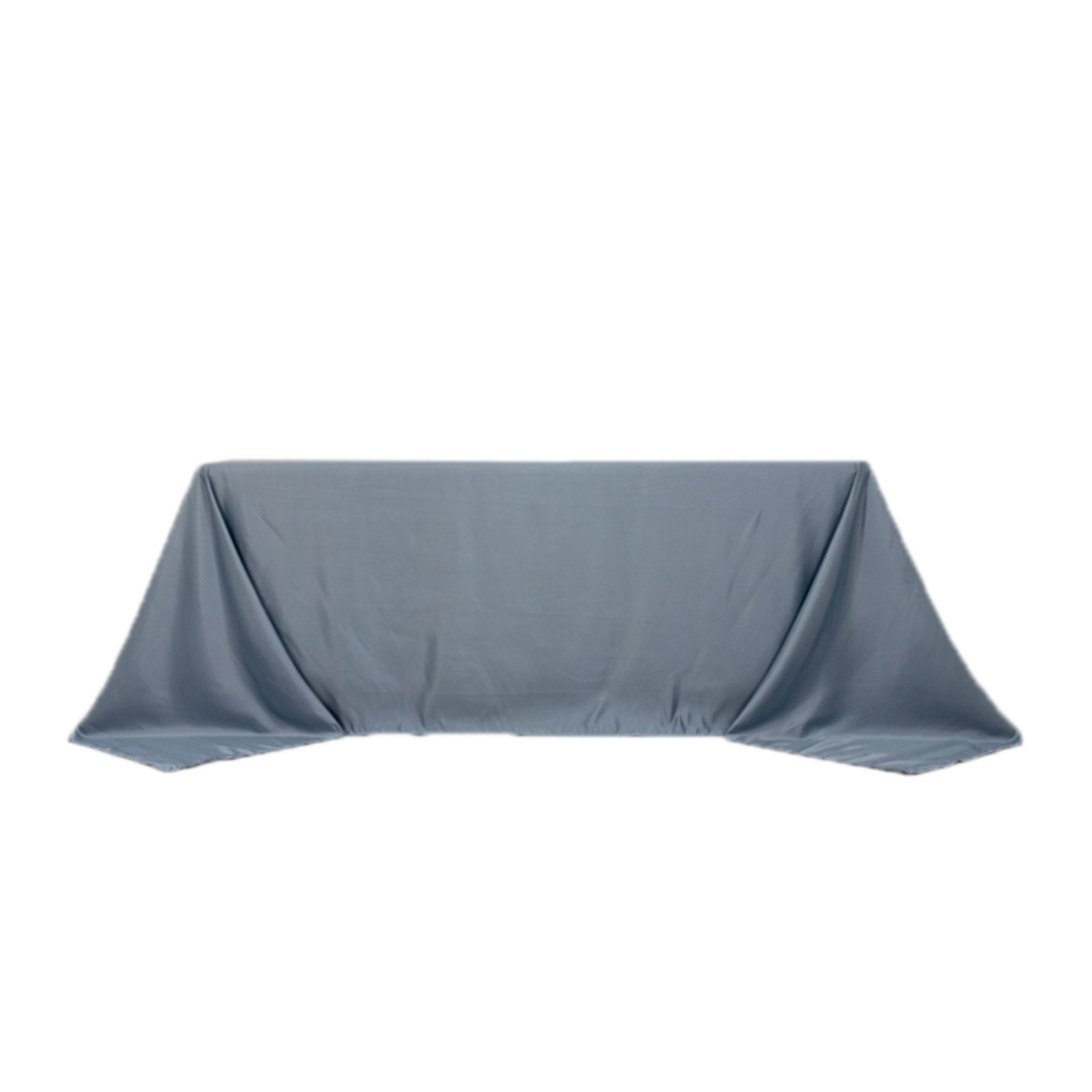Lamour Satin 90"x132" Rectangle Tablecloth Dusty Blue - Soft & Silk-Like Seamless Table Cover