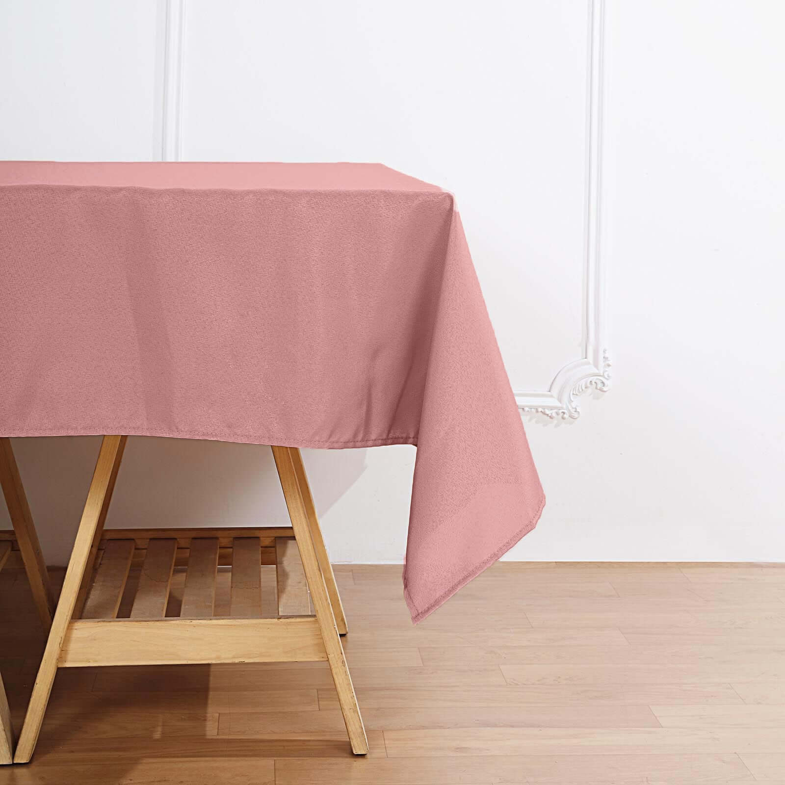 Polyester Square 70"x70" Tablecloth Dusty Rose - Wrinkle-Resistant & Durable Table Cover