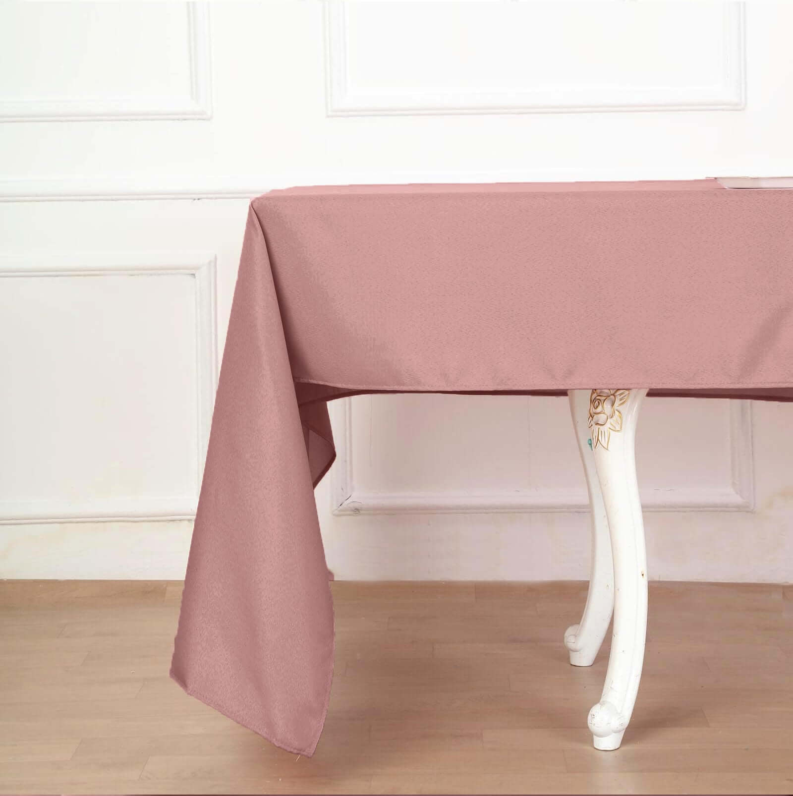 Polyester 60"x102" Rectangle Tablecloth Dusty Rose - Durable and Stylish Table Cover