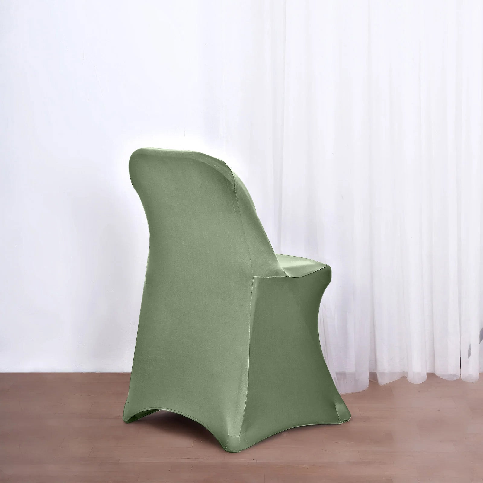 10 Pack Stretch Spandex Chair Covers Dusty Sage Green for Folding Chairs - Durable 160GSM Fitted Slipcovers