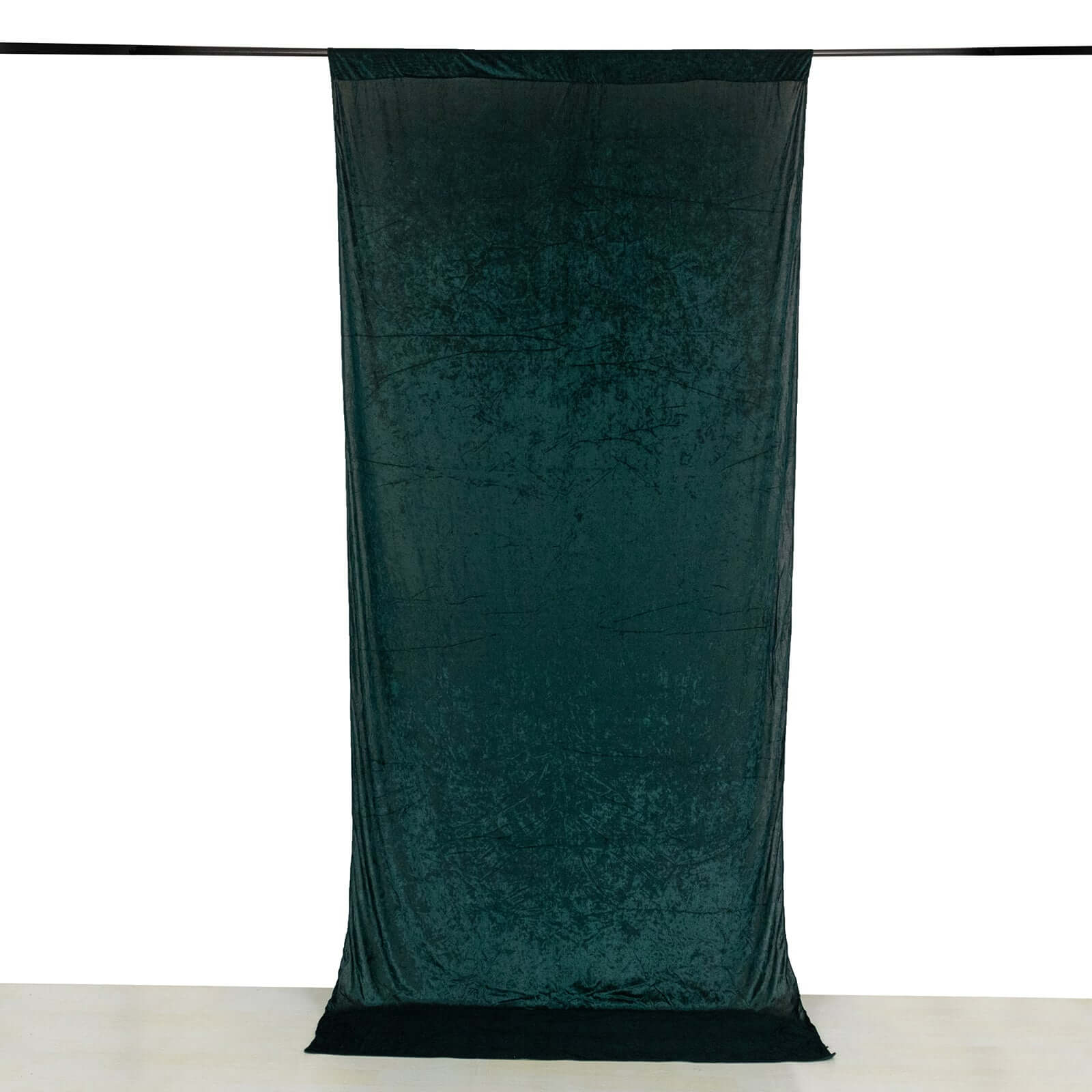 Hunter Emerald Green Crushed Velvet Backdrop Curtain – 5ft x 12ft Event Drape with Rod Pocket, Privacy Panel for Photo Booths & Events