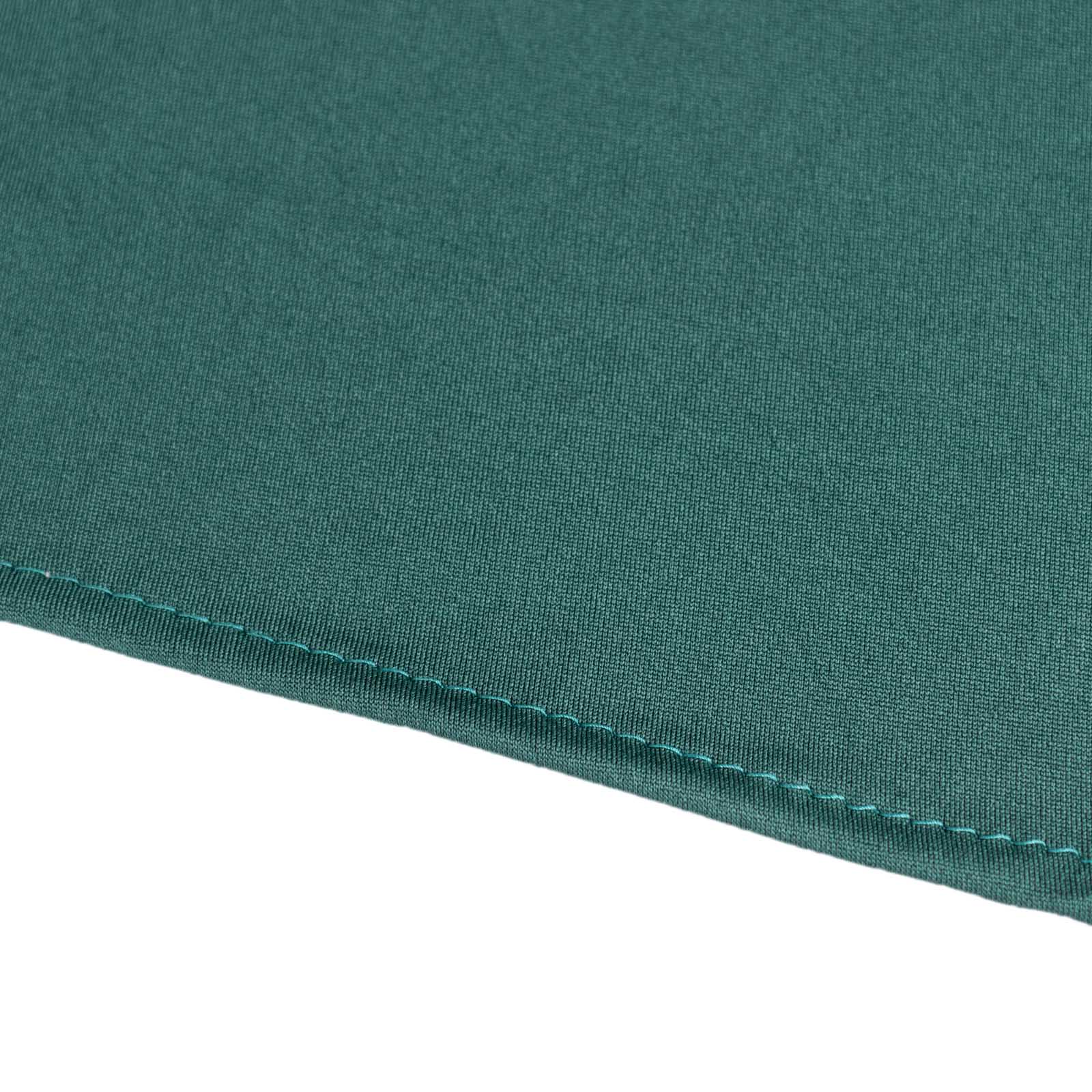 Spandex 30" Round Cocktail Table Cover Skirt Hunter Emerald Green With Natural Wavy Drapes