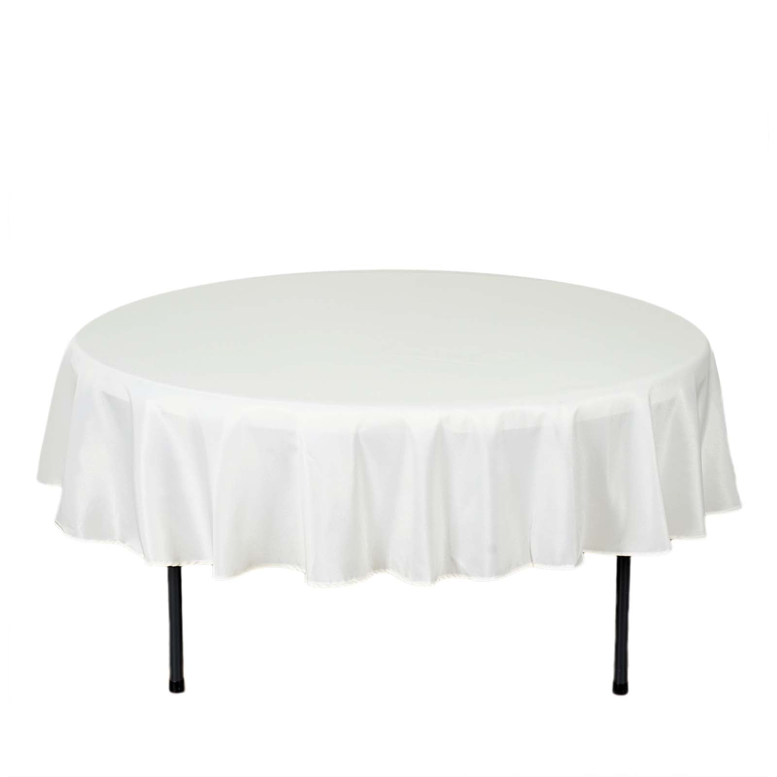Polyester 90" Round Tablecloth Ivory - Stain & Wrinkle-Resistant Table Cover