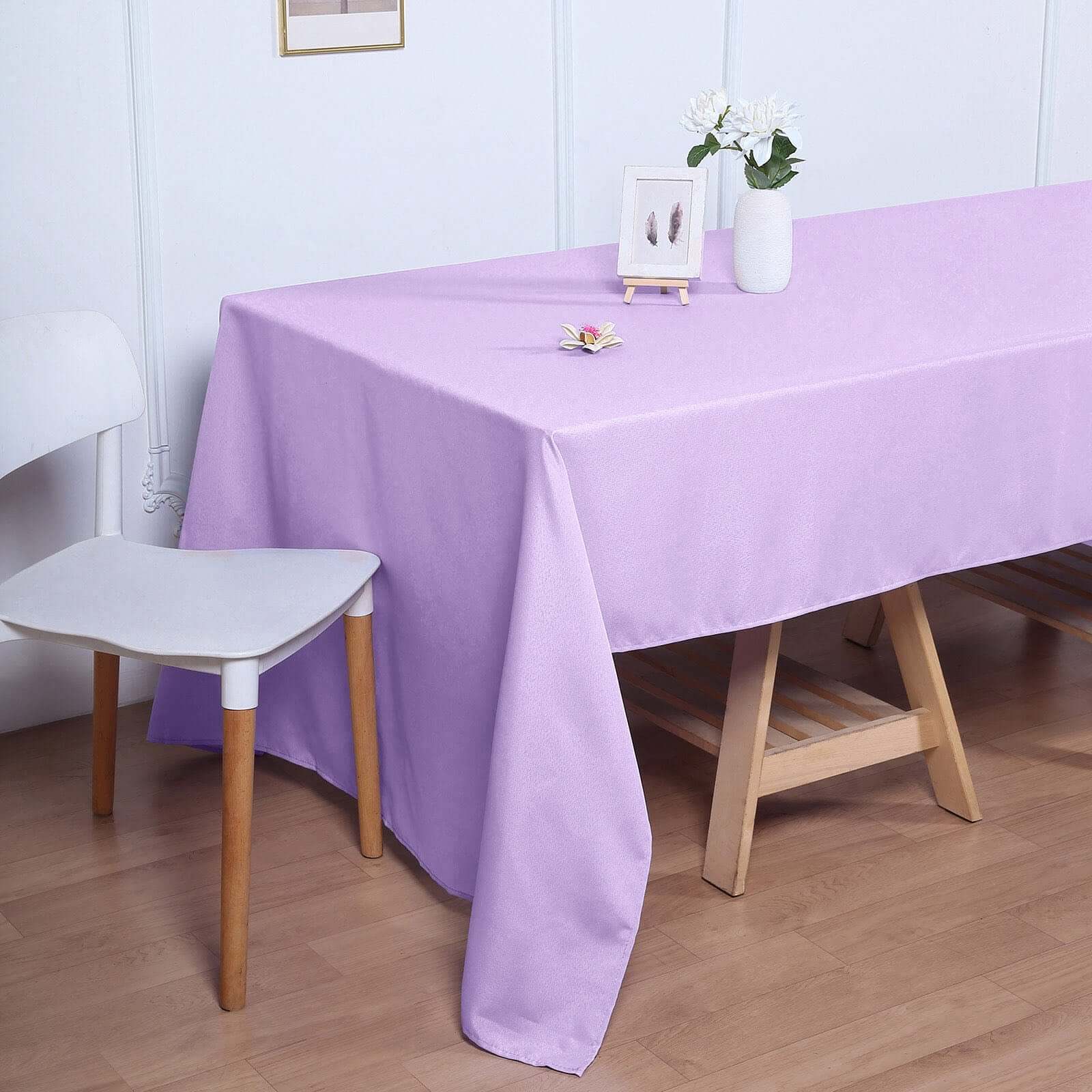 Polyester 60"x126" Rectangle Tablecloth Lavender Lilac - Wrinkle-Resistant Table Cover