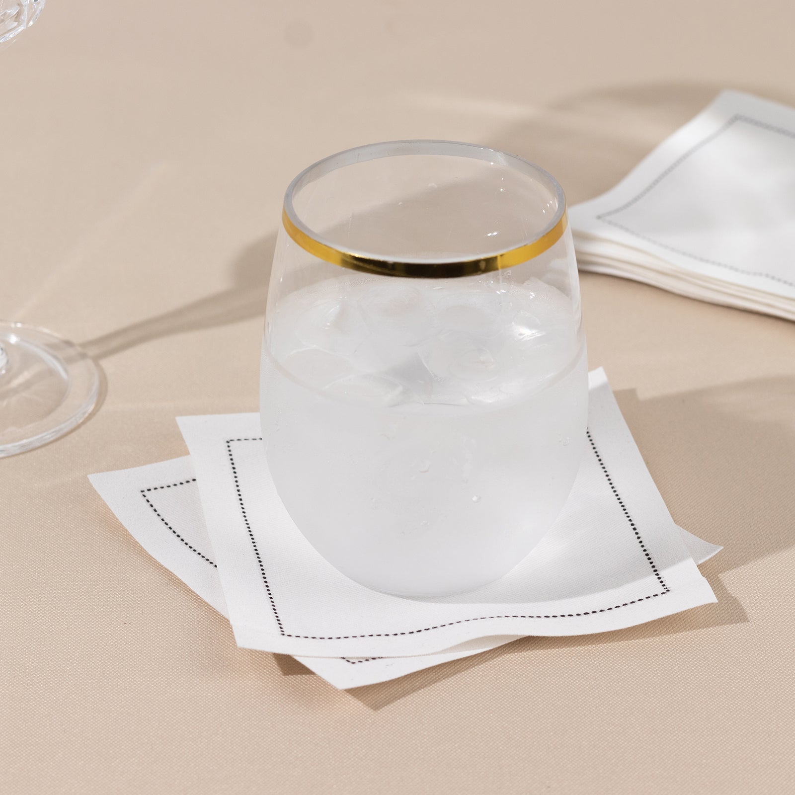 Disposable Cotton Cocktail Napkins – 50 White 4.5" x 4.5" Napkins for High-End Bars, Receptions & Parties