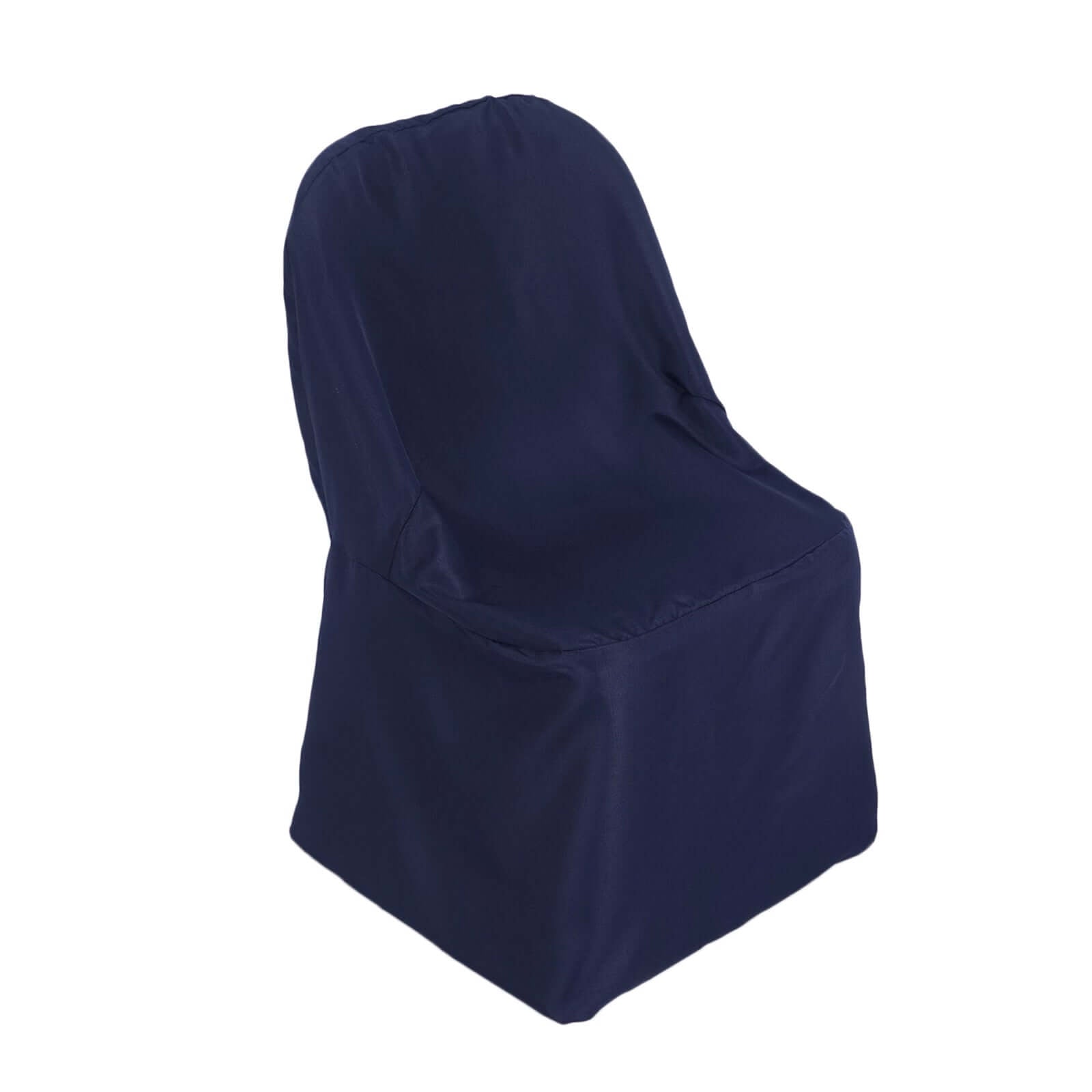 Polyester Slip On Folding Chair Covers Navy Blue - Stain-Resistant Reusable Durable Fabric