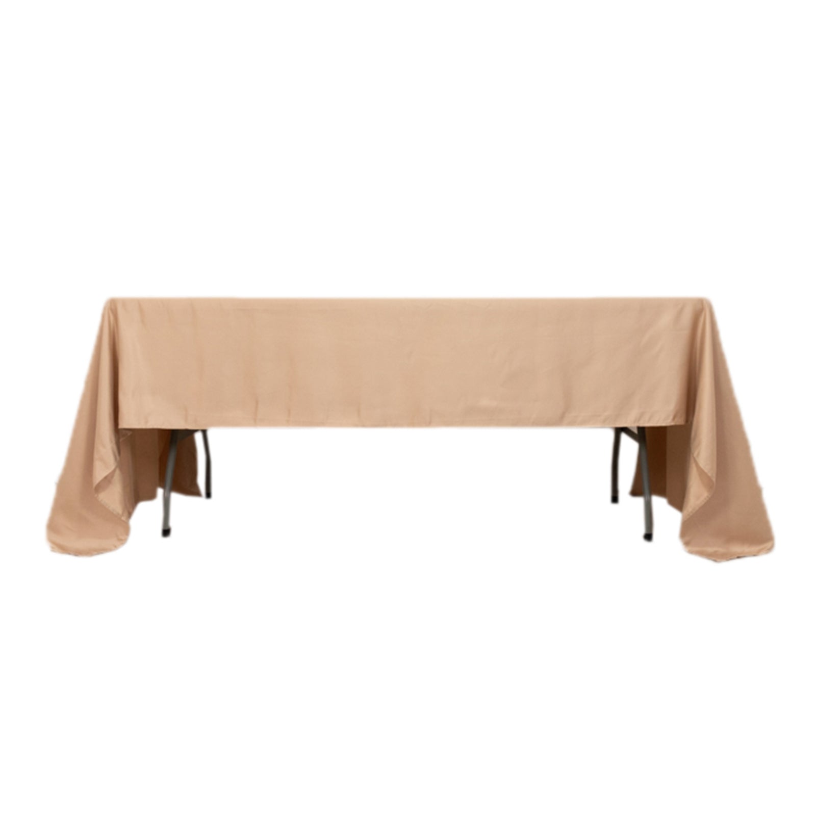Lamour Satin 60"x126" Rectangle Tablecloth Nude - Soft & Silk-Like Table Cover