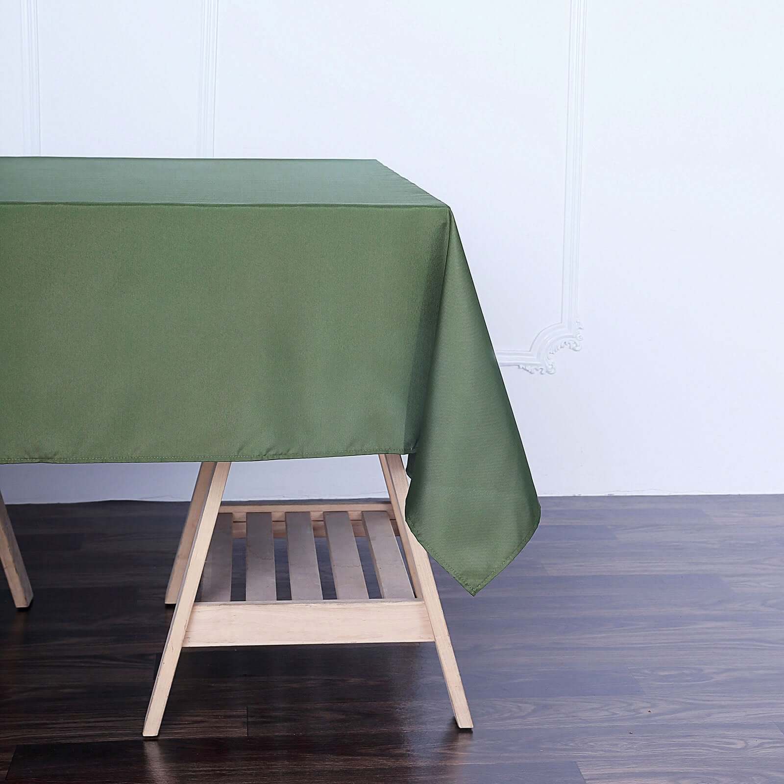 Polyester Square 70"x70" Tablecloth Olive Green - Wrinkle-Resistant & Durable Table Cover