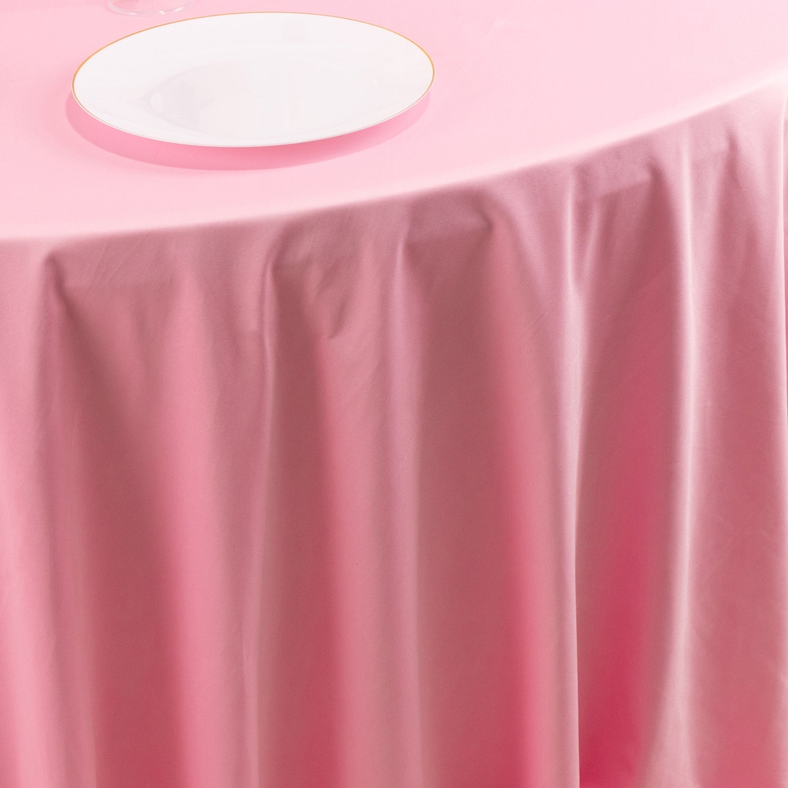 Scuba Round 132" Tablecloth Pink - Wrinkle Free & Stain Resistant Seamless Table Cover