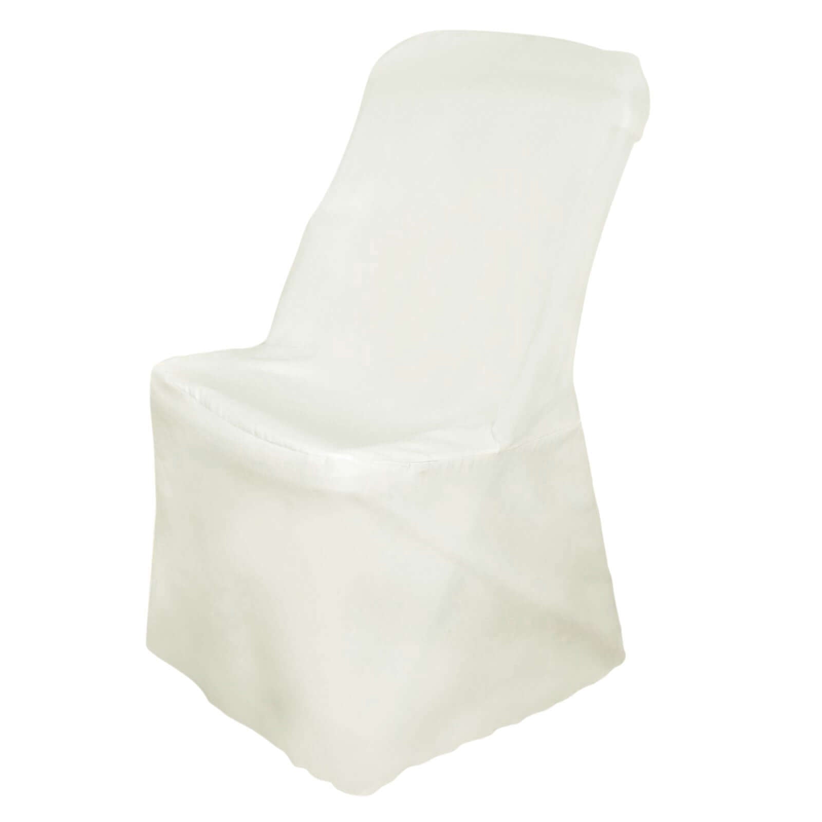 Polyester Chair Cover for Folding Lifetime Chairs Ivory - Reusable Durable Slip-On Cover