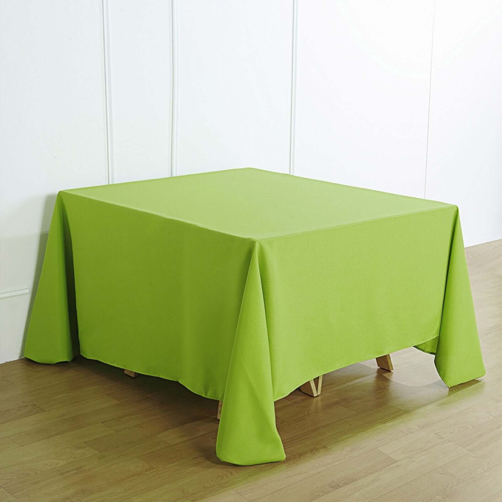 Polyester Square 90"x90" Tablecloth Apple Green - Wrinkle-Resistant & Durable Table Cover