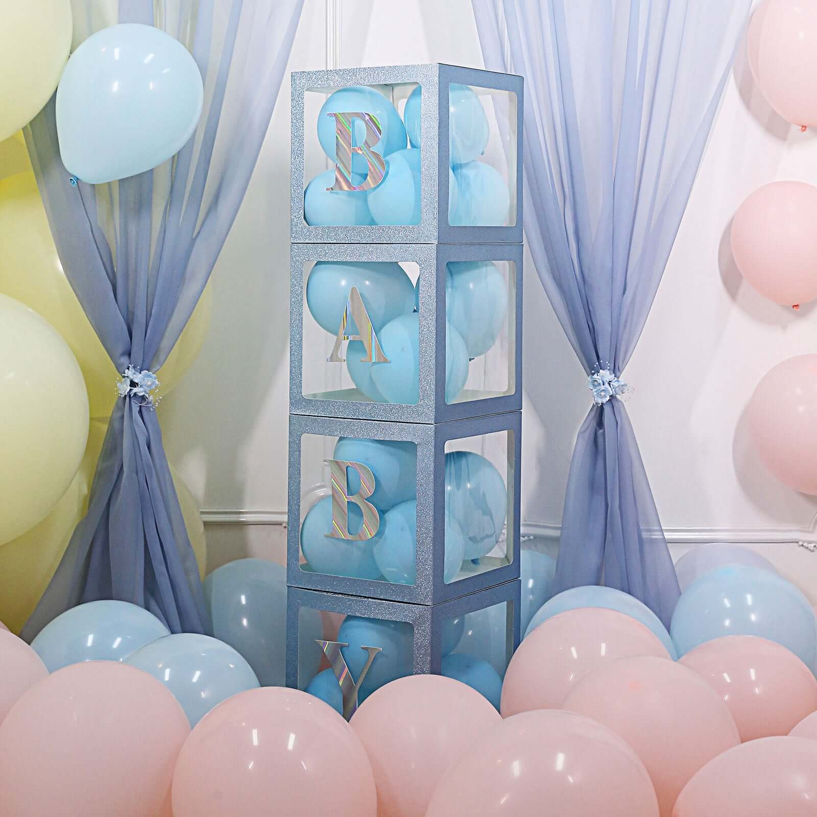 4 Pack 5" Iridescent Alphabet Stickers Banner, Customizable Stick on Letters - S