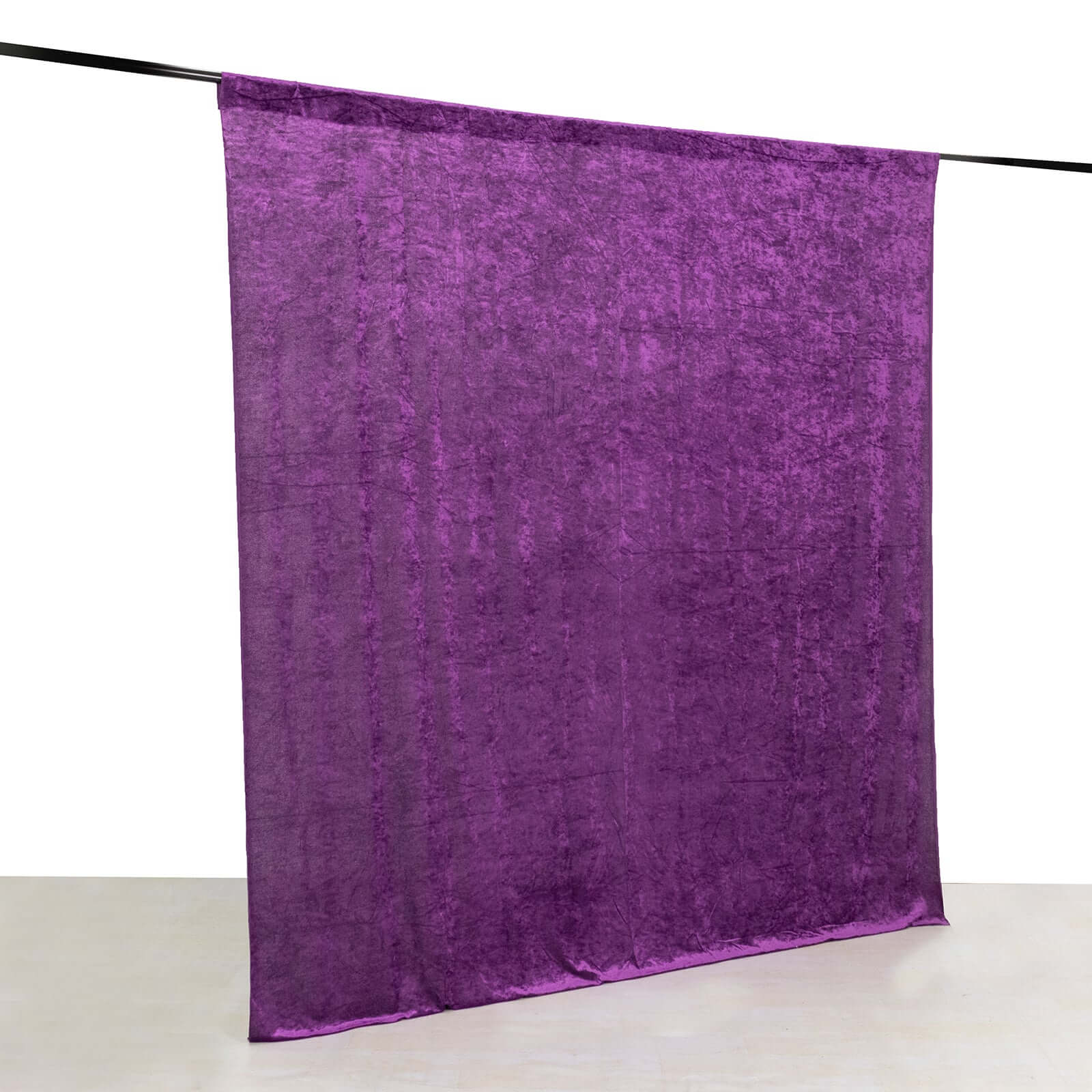 Purple Crushed Velvet Backdrop Curtain – 8ft x 8ft Event Drape with Rod Pocket, Privacy Panel for Photo Booths & Events