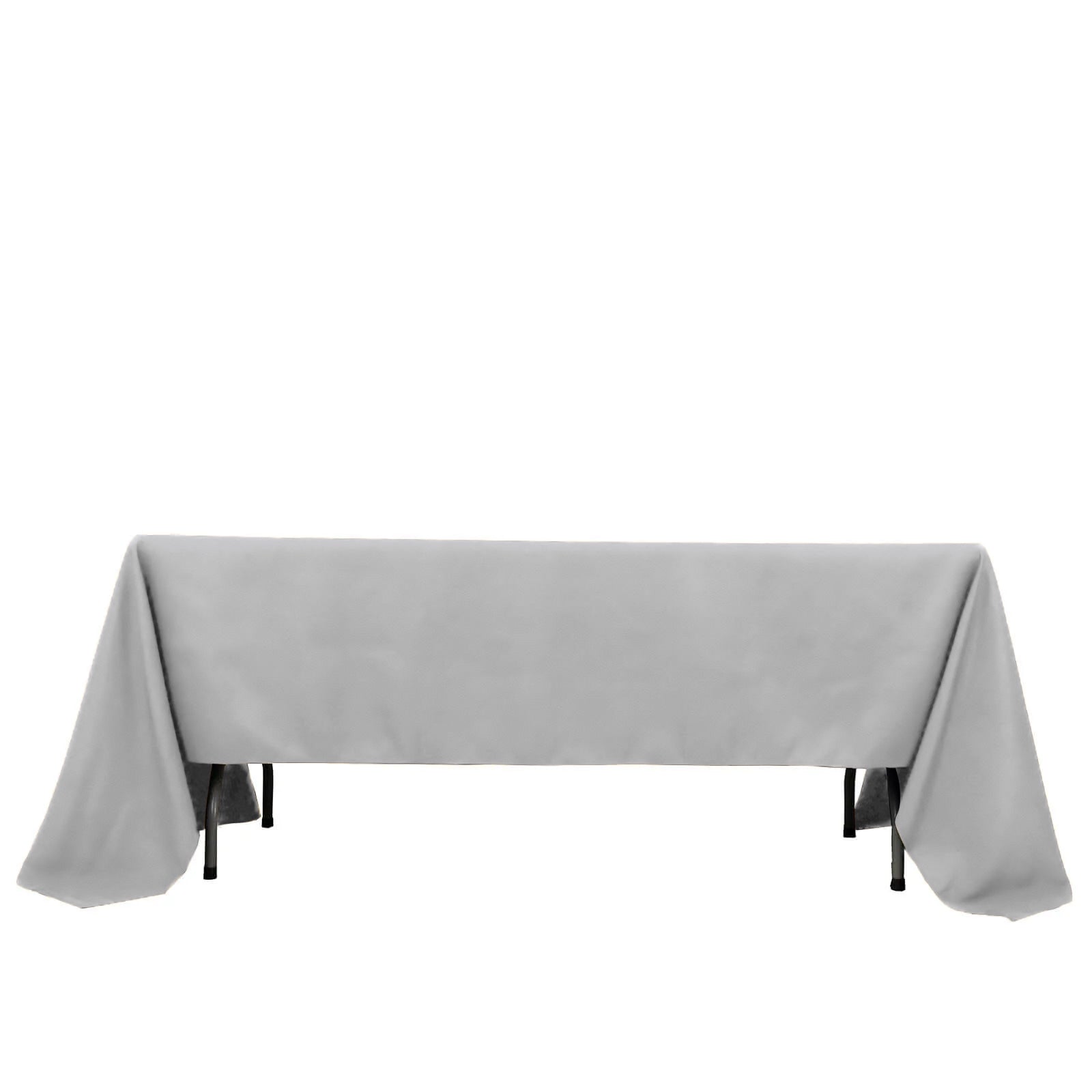 Premium Polyester 60"x126" Rectangle Tablecloth Silver - Stain-Resistant 220GSM Finish Table Cover
