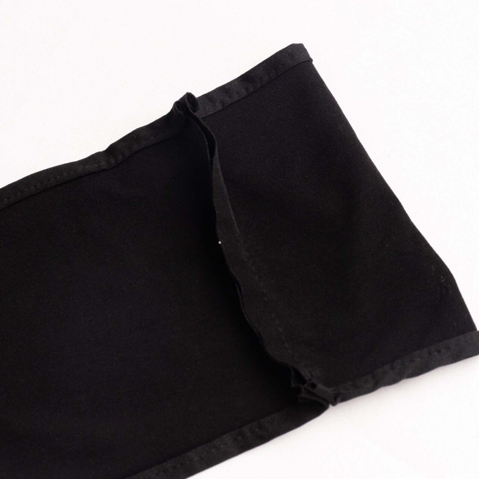 5 Pack Spandex Chair Sashes Black with Gold Rhinestone Buckles - Reusable Four-Way Stretch Sash Bands 5"x14"