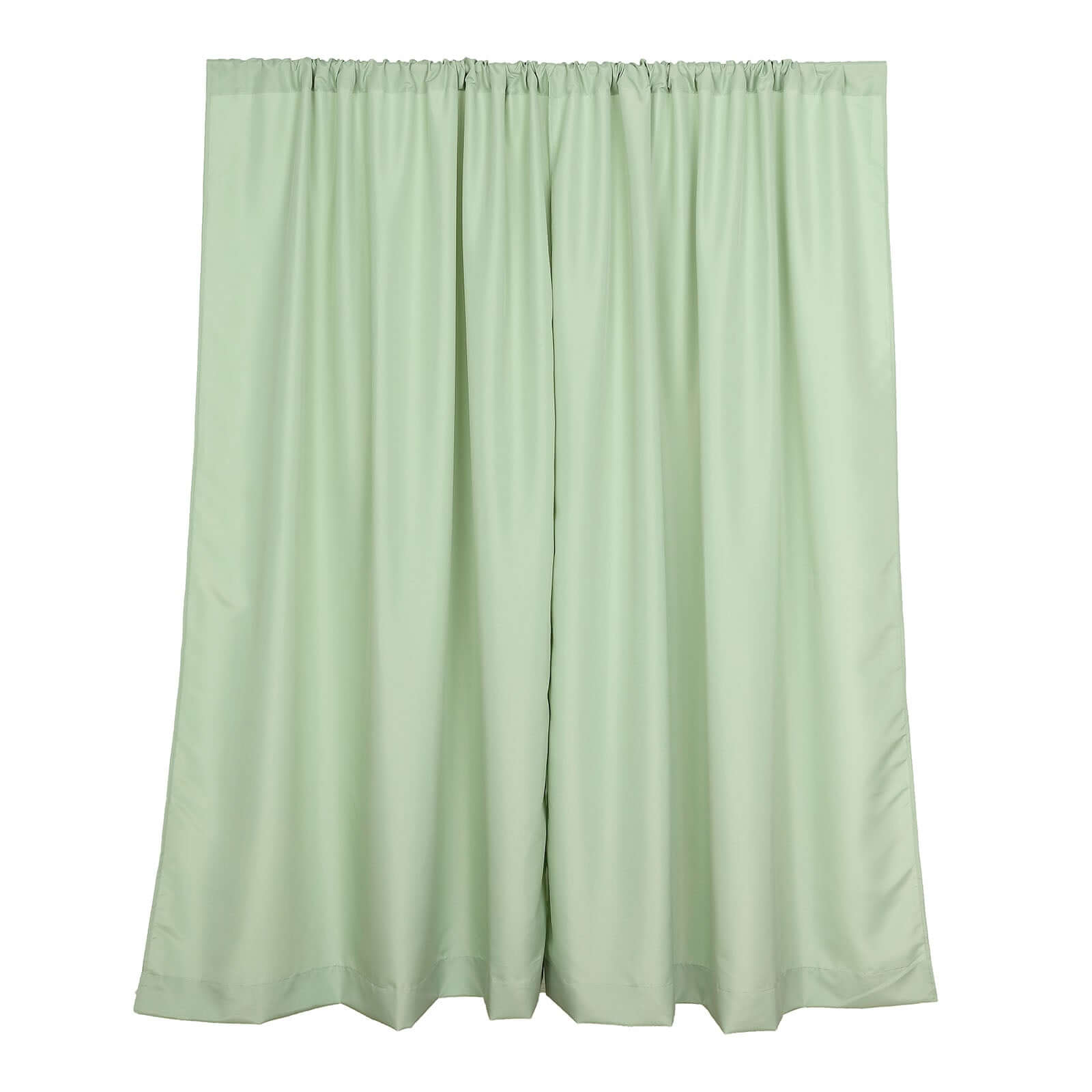 2 Pack Sage Green Polyester Event Curtain Drapes, 10ftx8ft Backdrop Event Panels With Rod Pockets 130 GSM