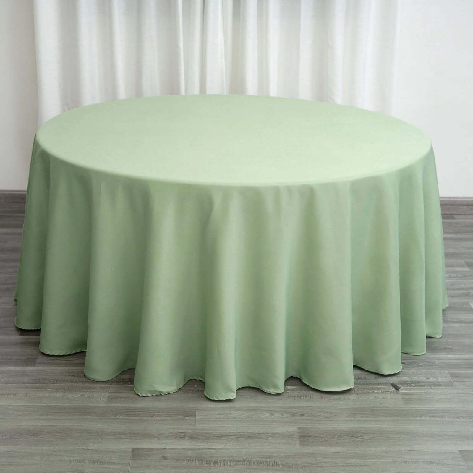 Polyester 132" Round Tablecloth Sage Green - Seamless Chic Table Cover