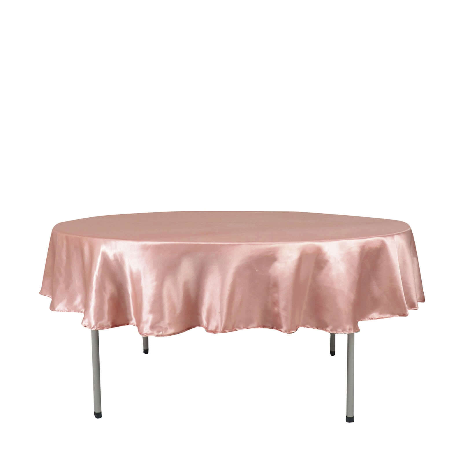 Satin 90" Round Tablecloth Dusty Rose - Smooth and Lustrous Table Cover