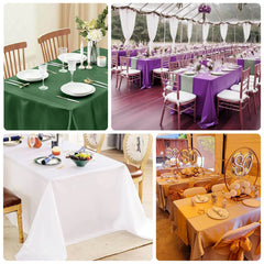 Lamour Satin 90"x132" Rectangle Tablecloth Dusty Rose - Soft & Silk-Like Seamless Table Cover