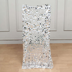 Sequin Chair Slipcover Big Payette Design for Chiavari Chairs Silver - Glittering Chair Back Cover
