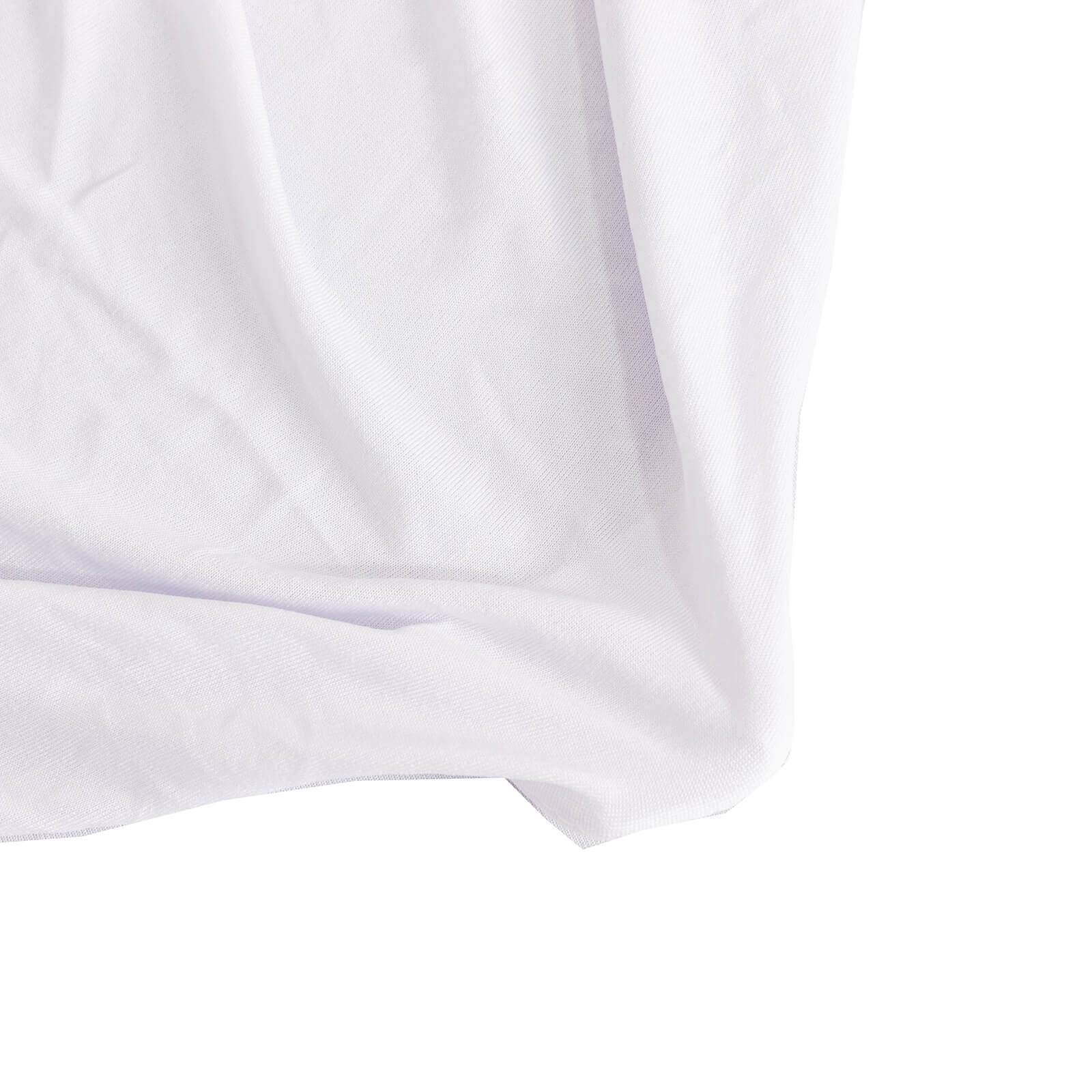 Spandex Chair Cover with Silver Rhinestone Buckled Sash Band White - Stylish Stretch Fitted Slipcover for Banquets & Events