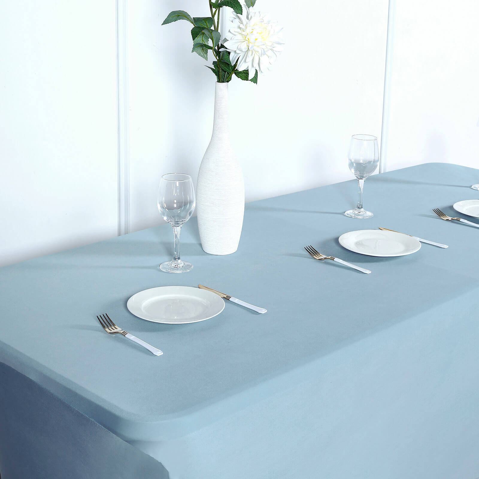 Stretch Spandex 96"x30" Rectangle Table Cover Dusty Blue - Durable Form-Fitting Tablecloth