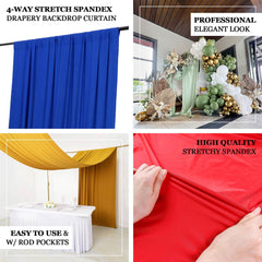 Nude 4-Way Stretch Spandex Event Curtain Drapes, Wrinkle Free Backdrop Event Panel with Rod Pockets - 5ftx14ft