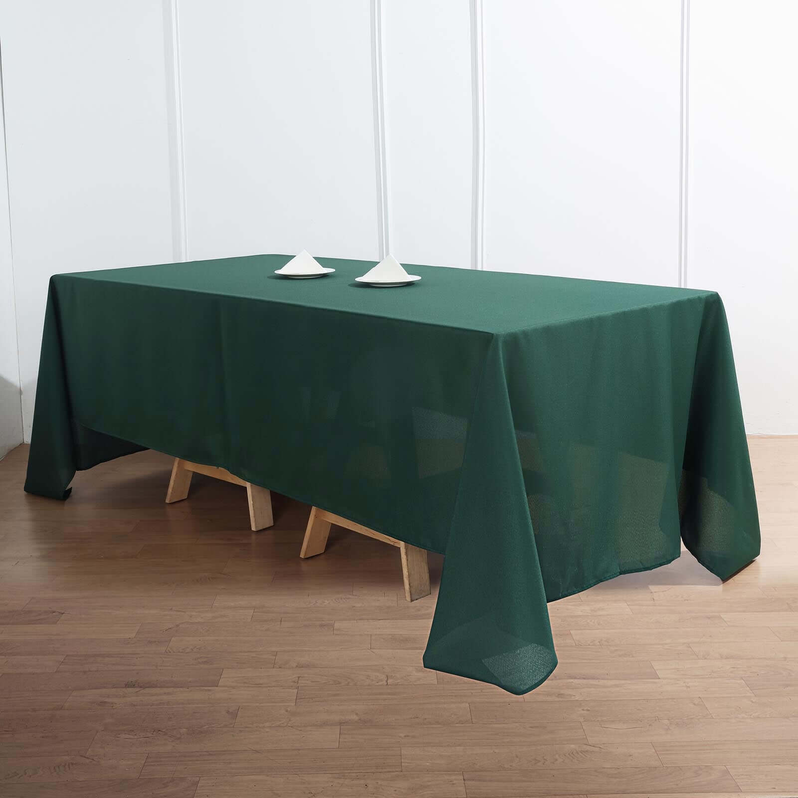 Polyester 72"x120" Rectangle Tablecloth Hunter Emerald Green - Durable and Stylish Table Cover